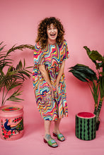 Load image into Gallery viewer, Midi Smock Dress in Rainbow Swirl