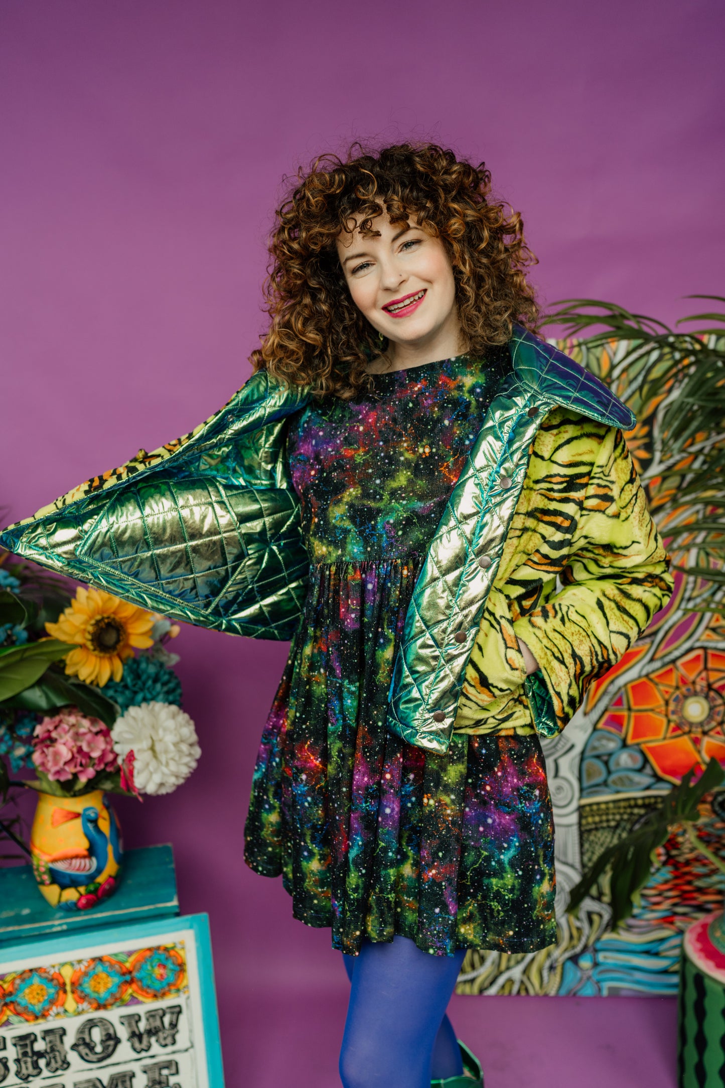 Reversible Puffer Jacket in Pink