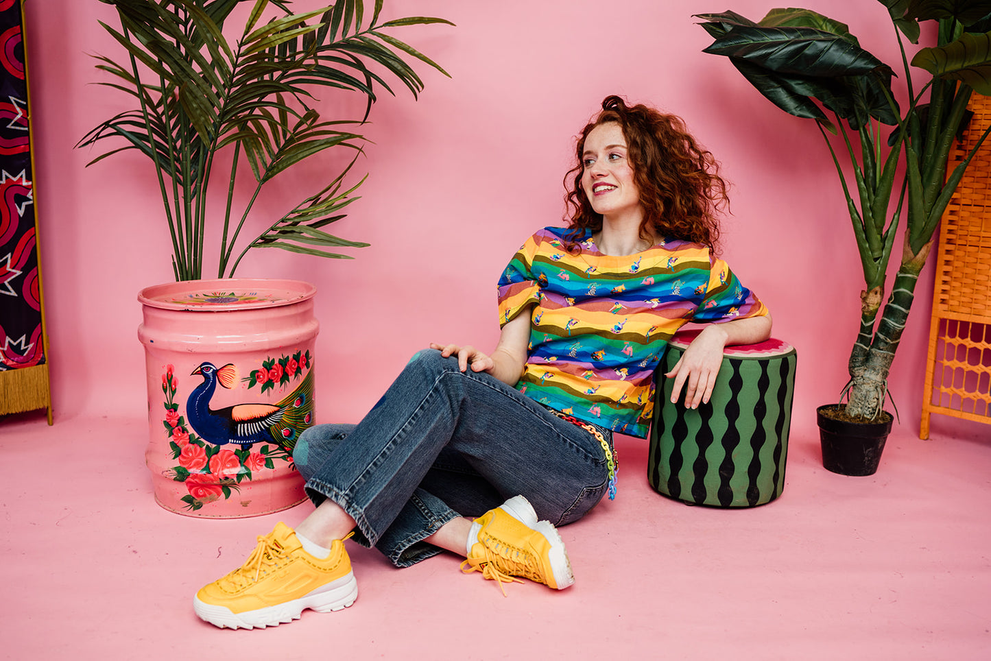 Smock Top in Rainbow Skaters