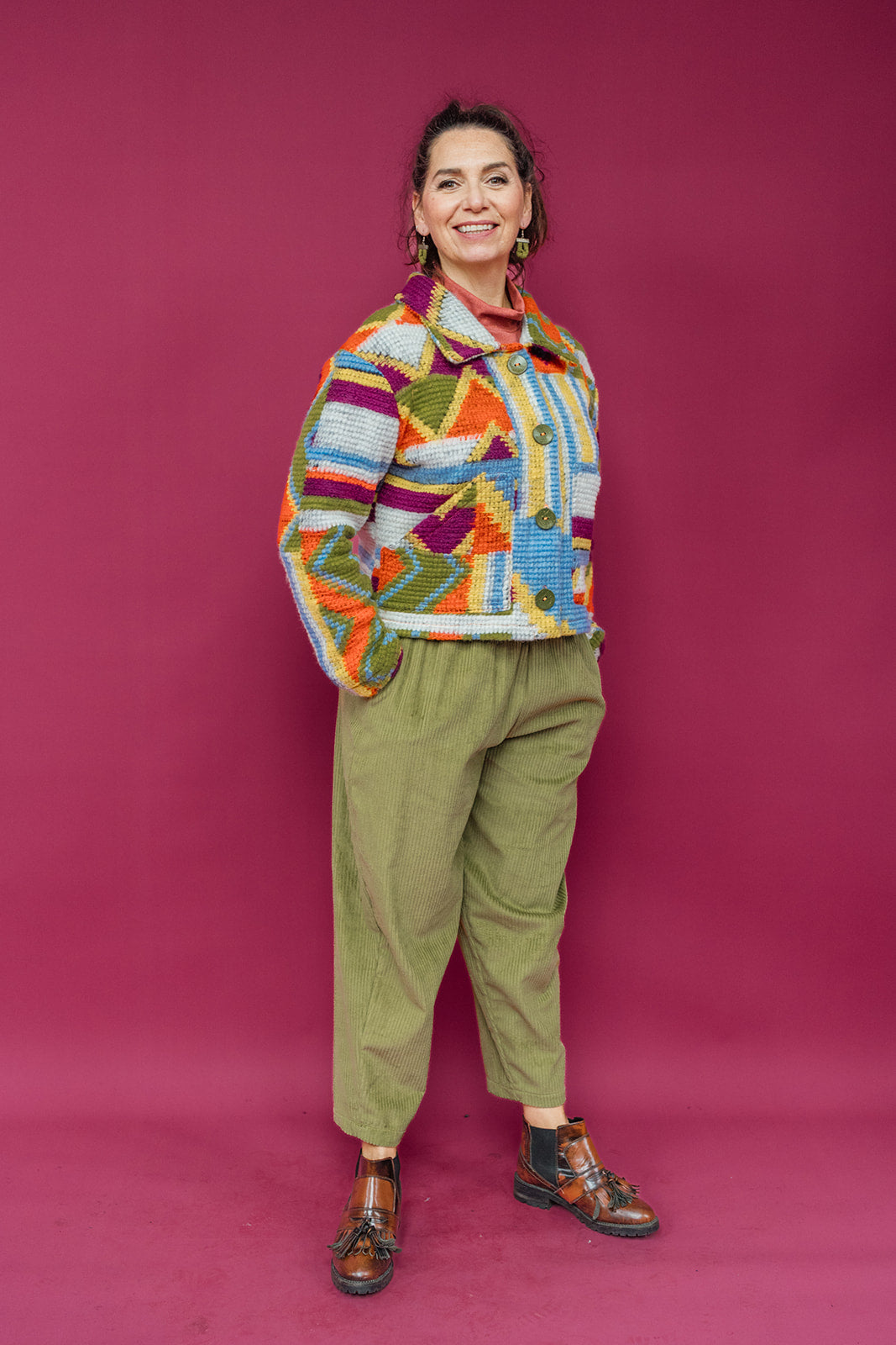 Ankle Grazer Trousers in Emerald Cord + 4 Colours