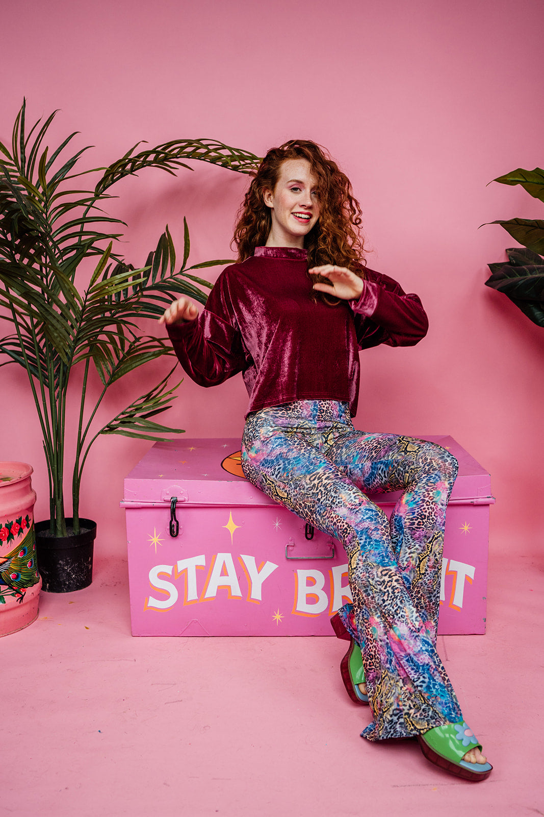 Jersey Flares in Rainbow Leopard + 1 Colour