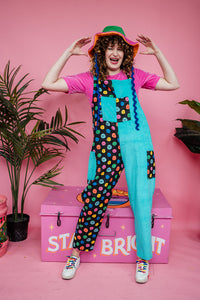 Cord Clash Dungarees in Smiley Faces