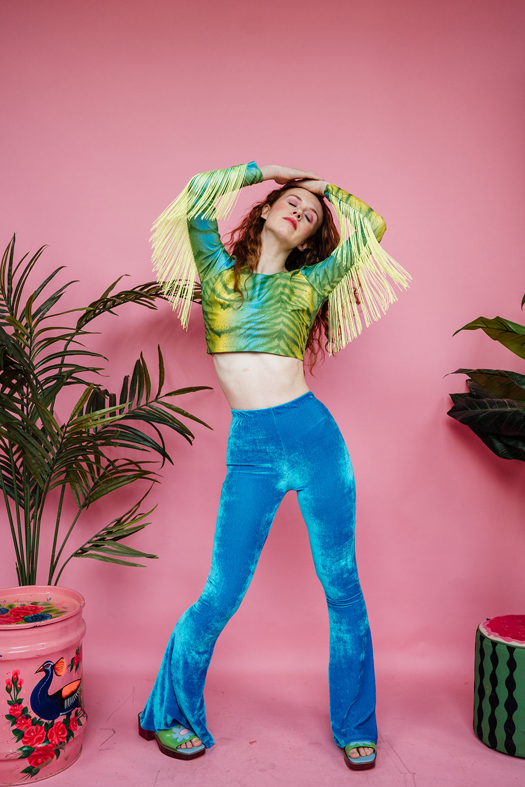 Velvet Flares in Turquoise