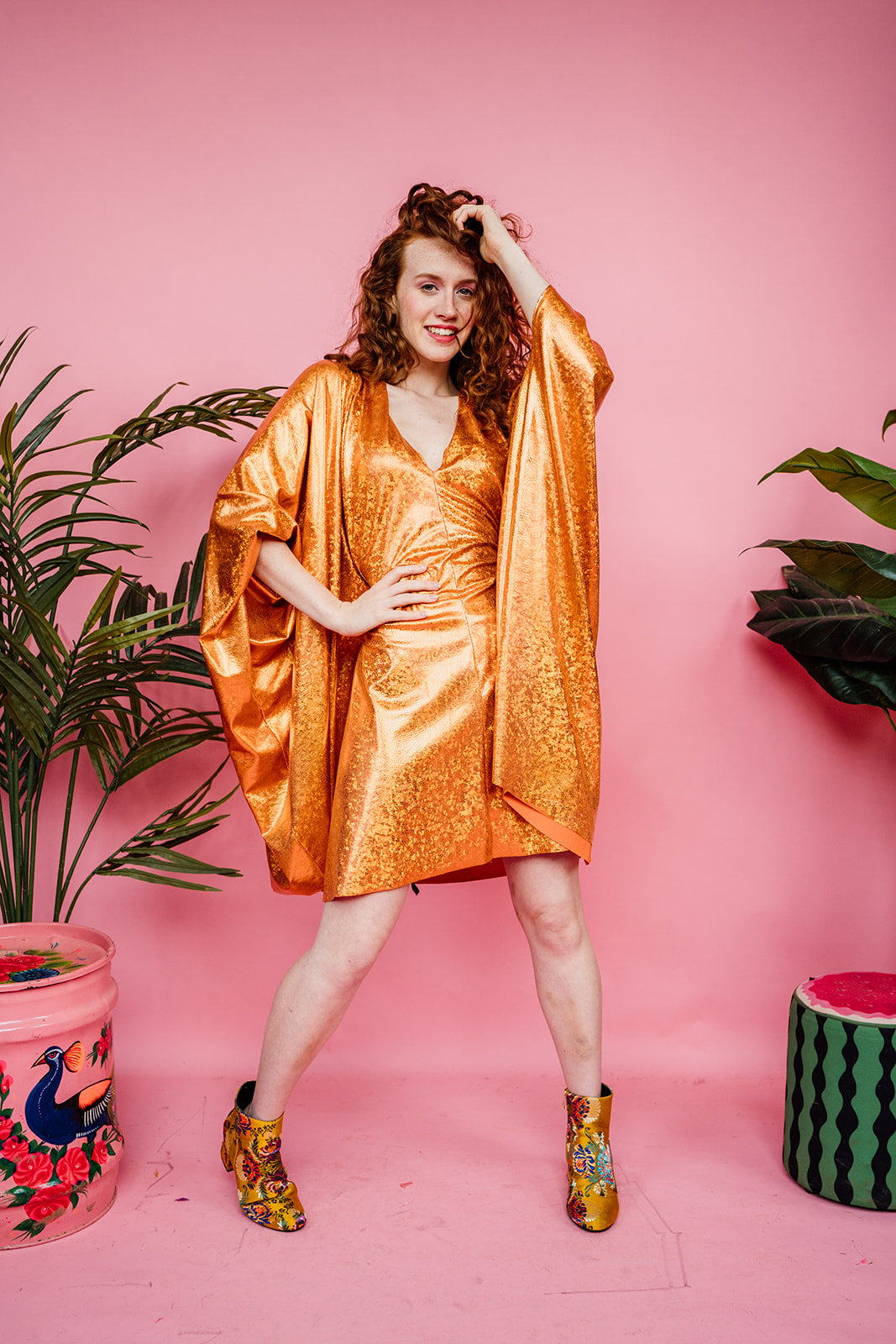 Disco Kaftan in Orange Holographic + 1 Colour