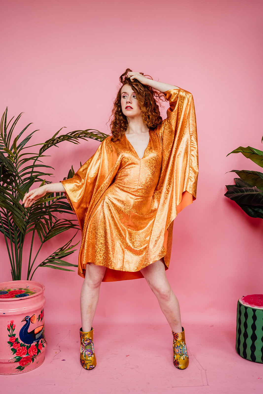 Disco Kaftan in Orange Holographic + 1 Colour