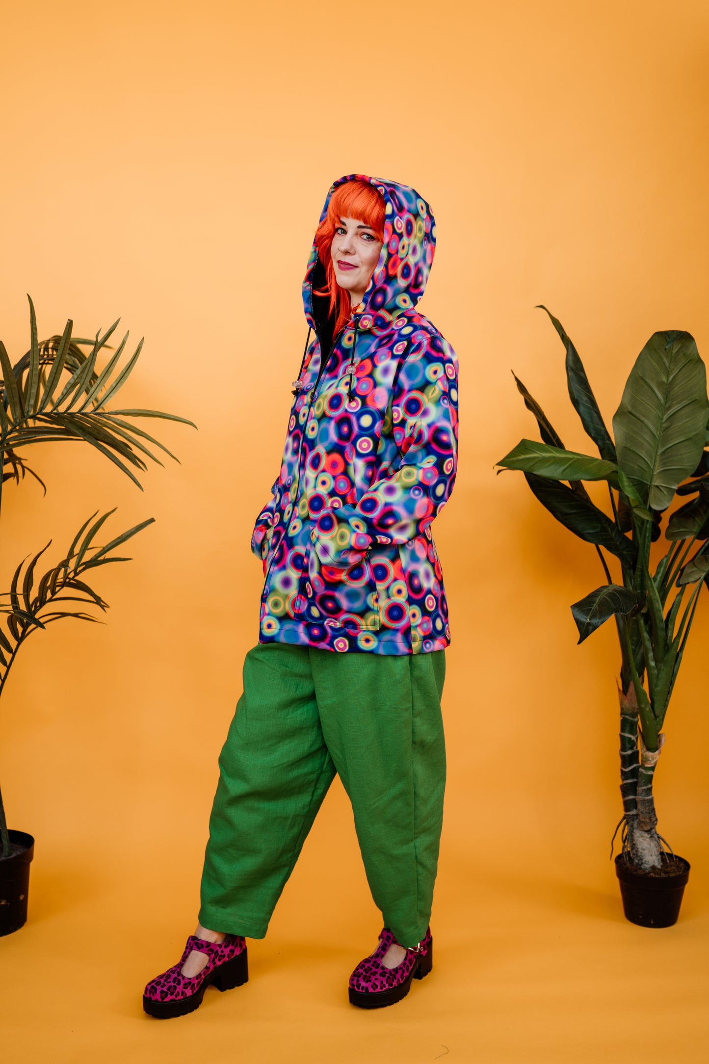 Ankle Grazer Trousers in Green Linen