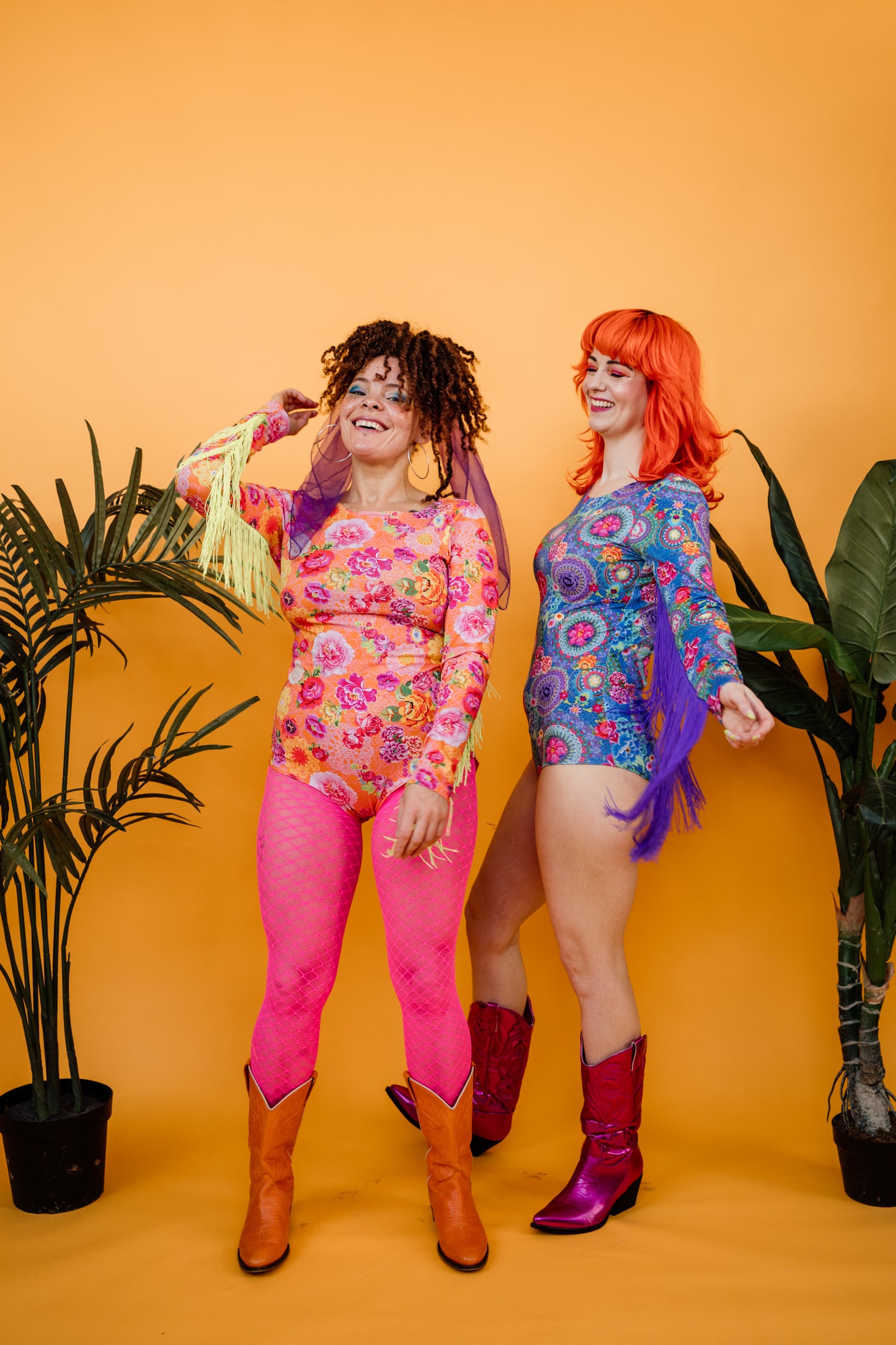 Orange Crochet Fringe Bodysuit