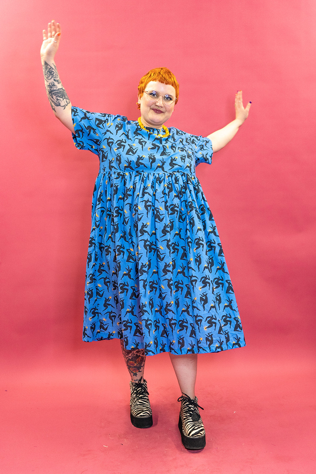 Smock Dress in Dancing Ladies