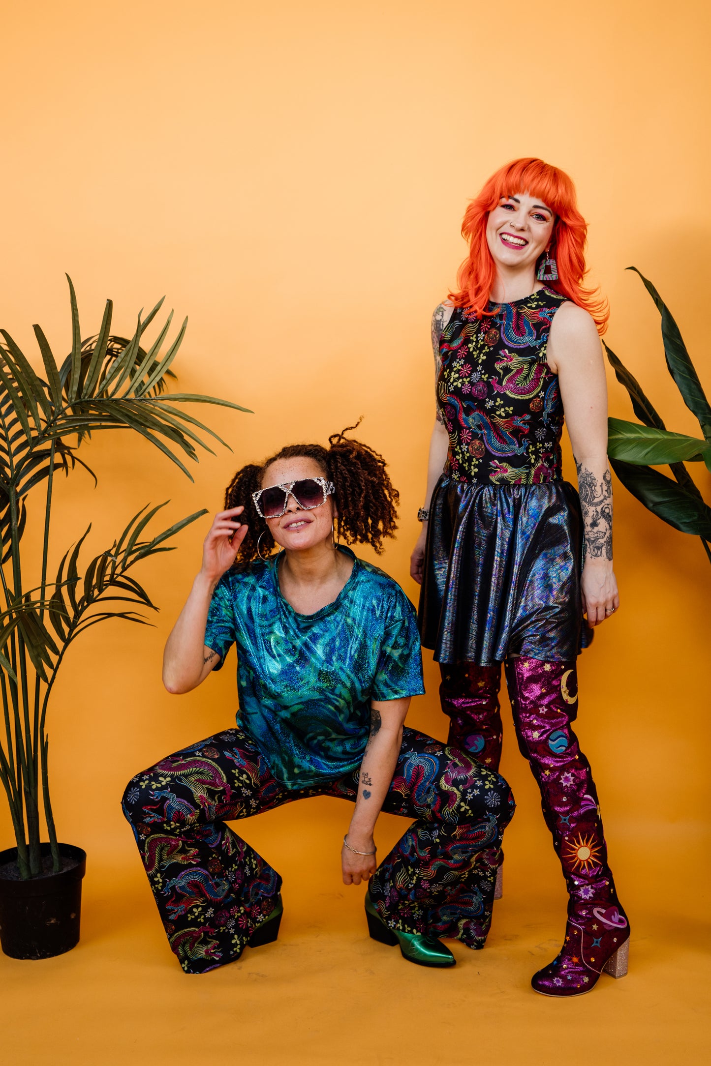 Eco Racer Top in Dragon Print