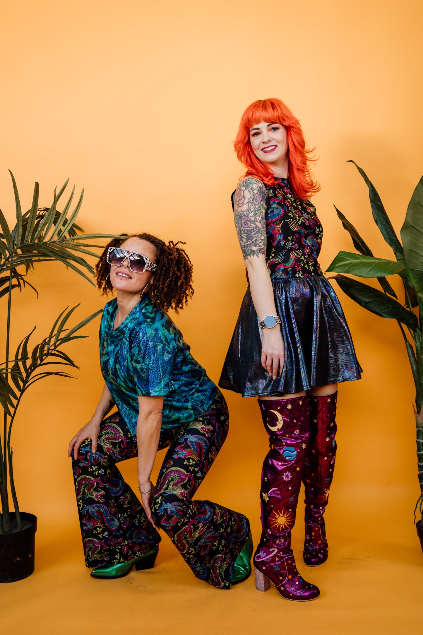 Black Oil Slick Holo Disco Skirt + 1 Colour