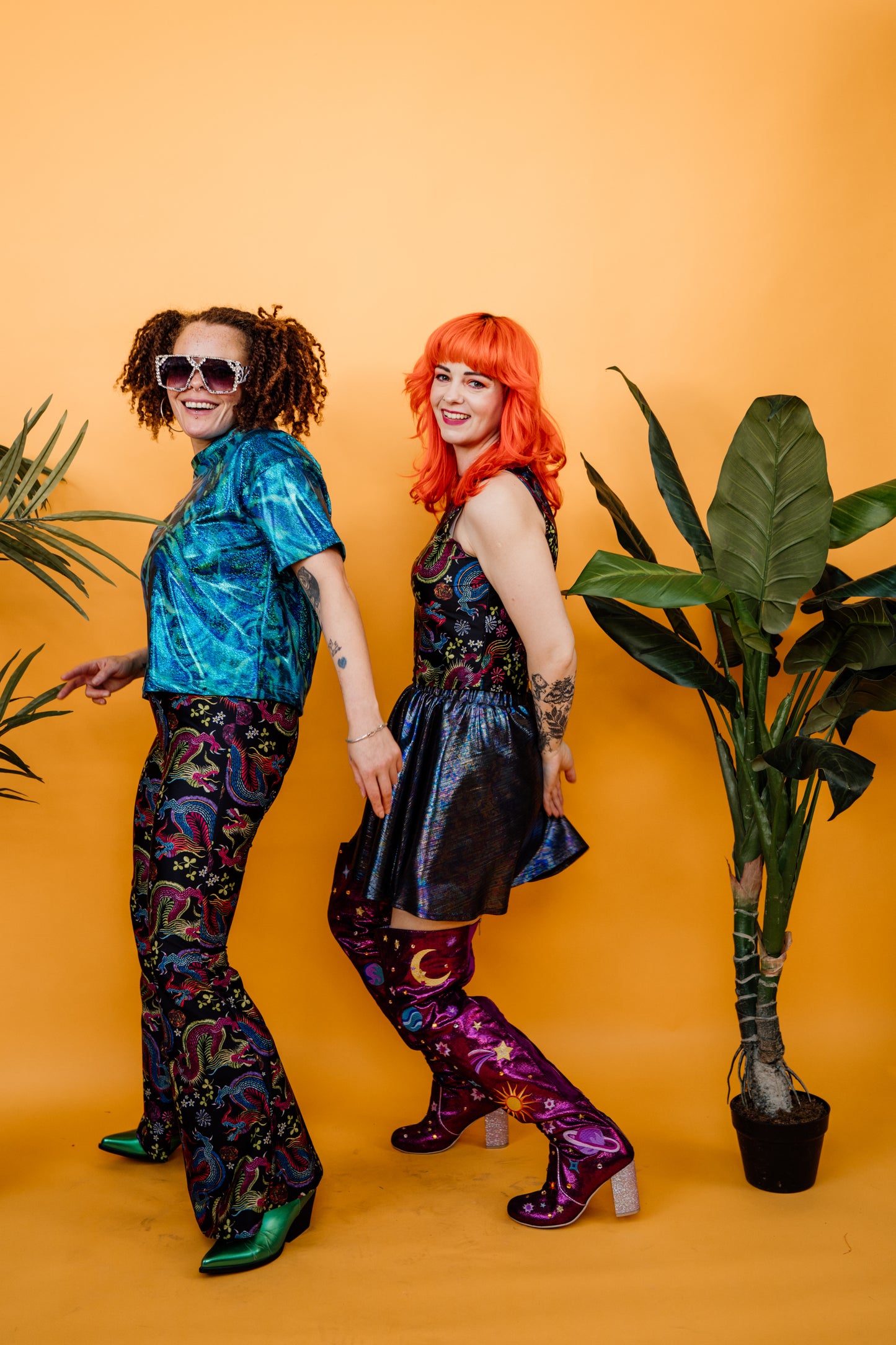 Eco Flares in Dragon Print