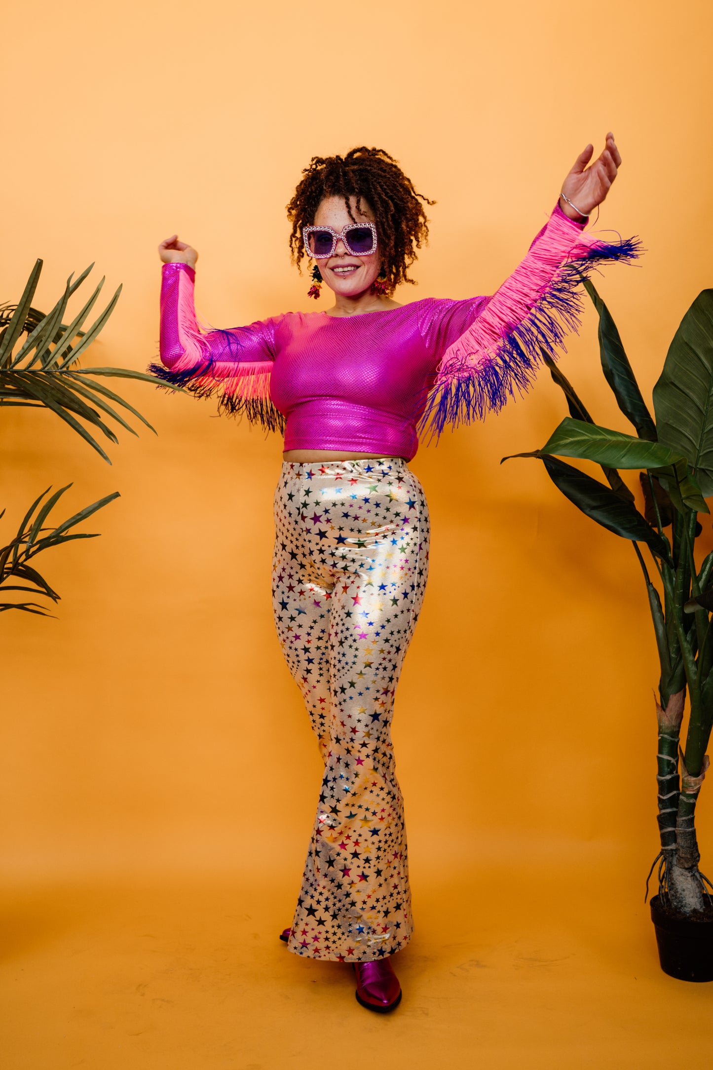 Fringe Crop Top in Hot Pink Holo + 1 Colour