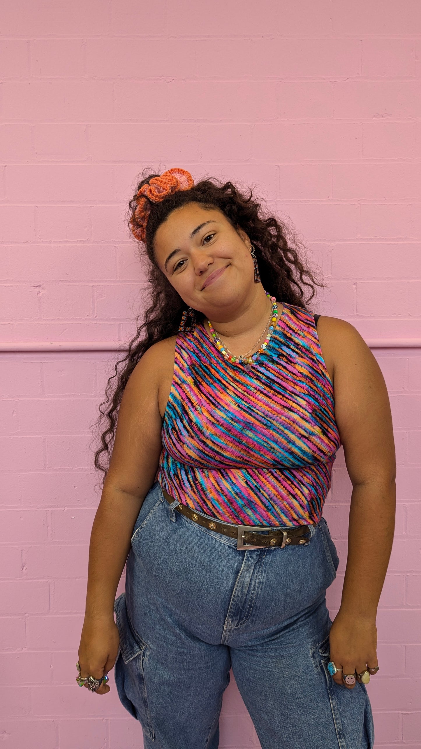 Racer Top in Watercolour Tie Dye +1 Colourway