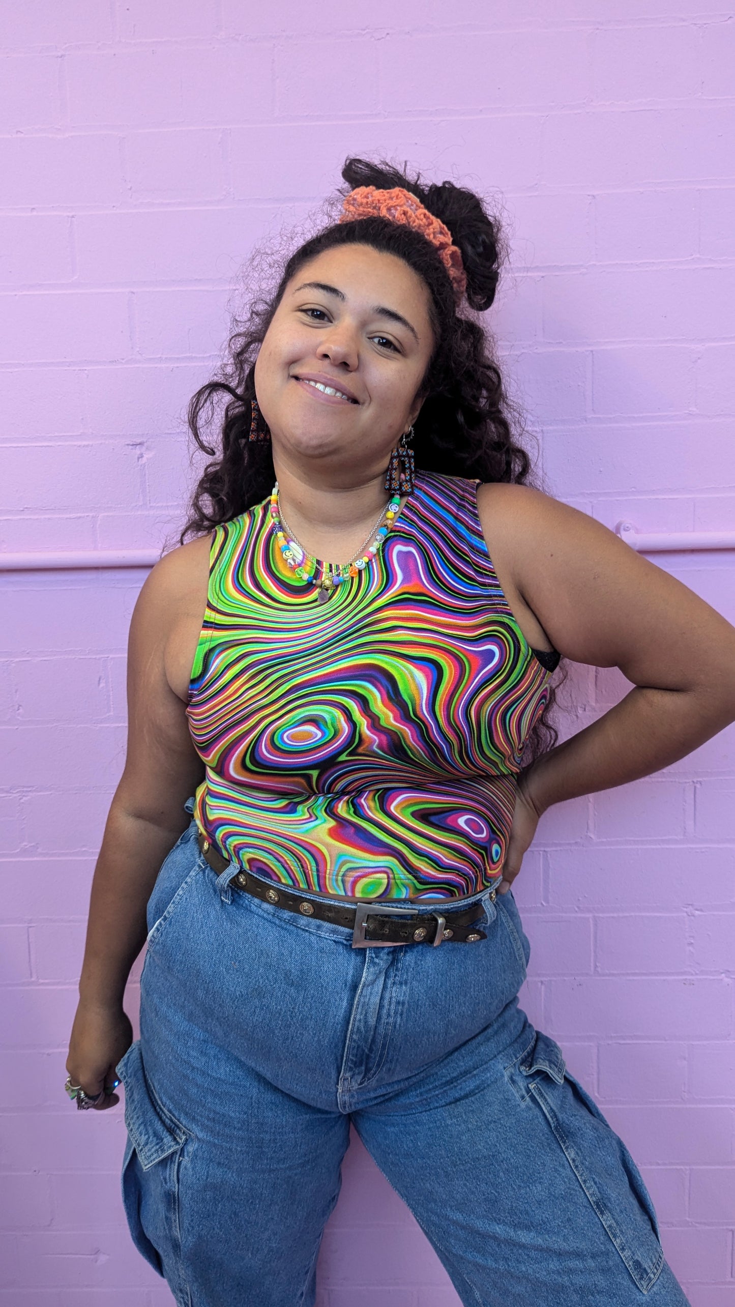 Racer Top in Acid Swirl