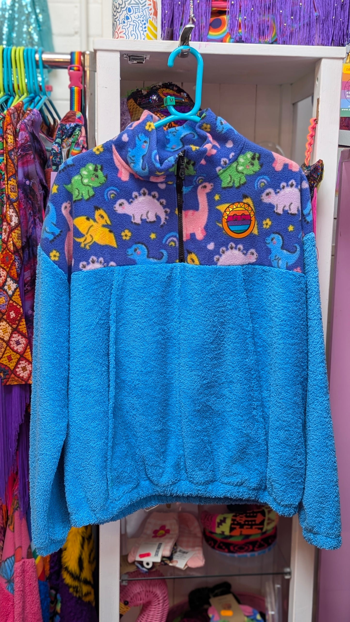 Half-Zip Pullover in Dino and Lilac Towelling + 2 Colours