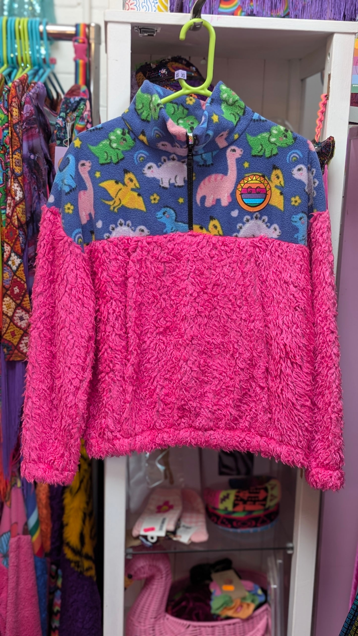 Half-Zip Pullover in Dino and Lilac Towelling + 2 Colours