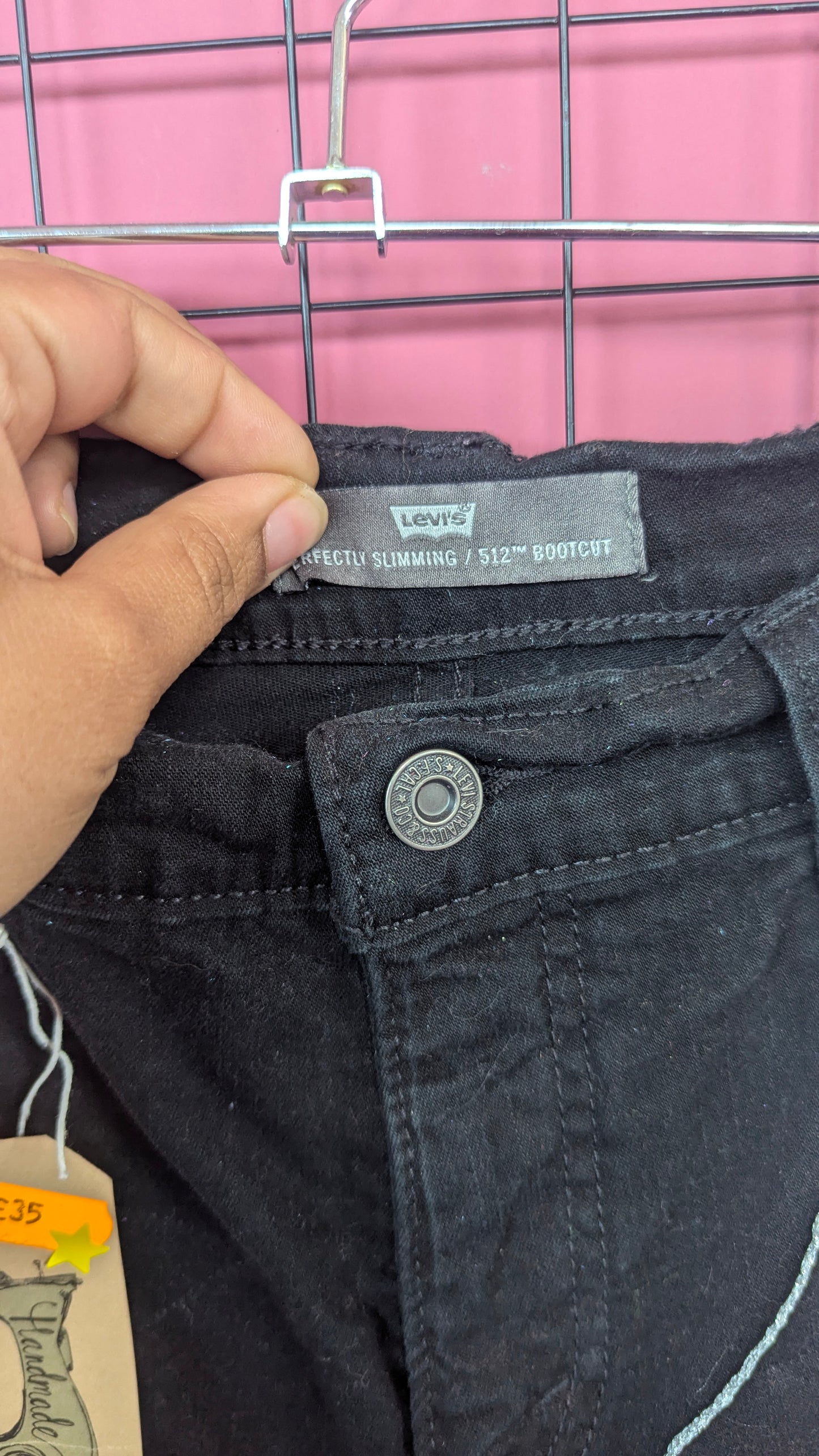 * Rework Levi Jeans - Black w/ Fringing