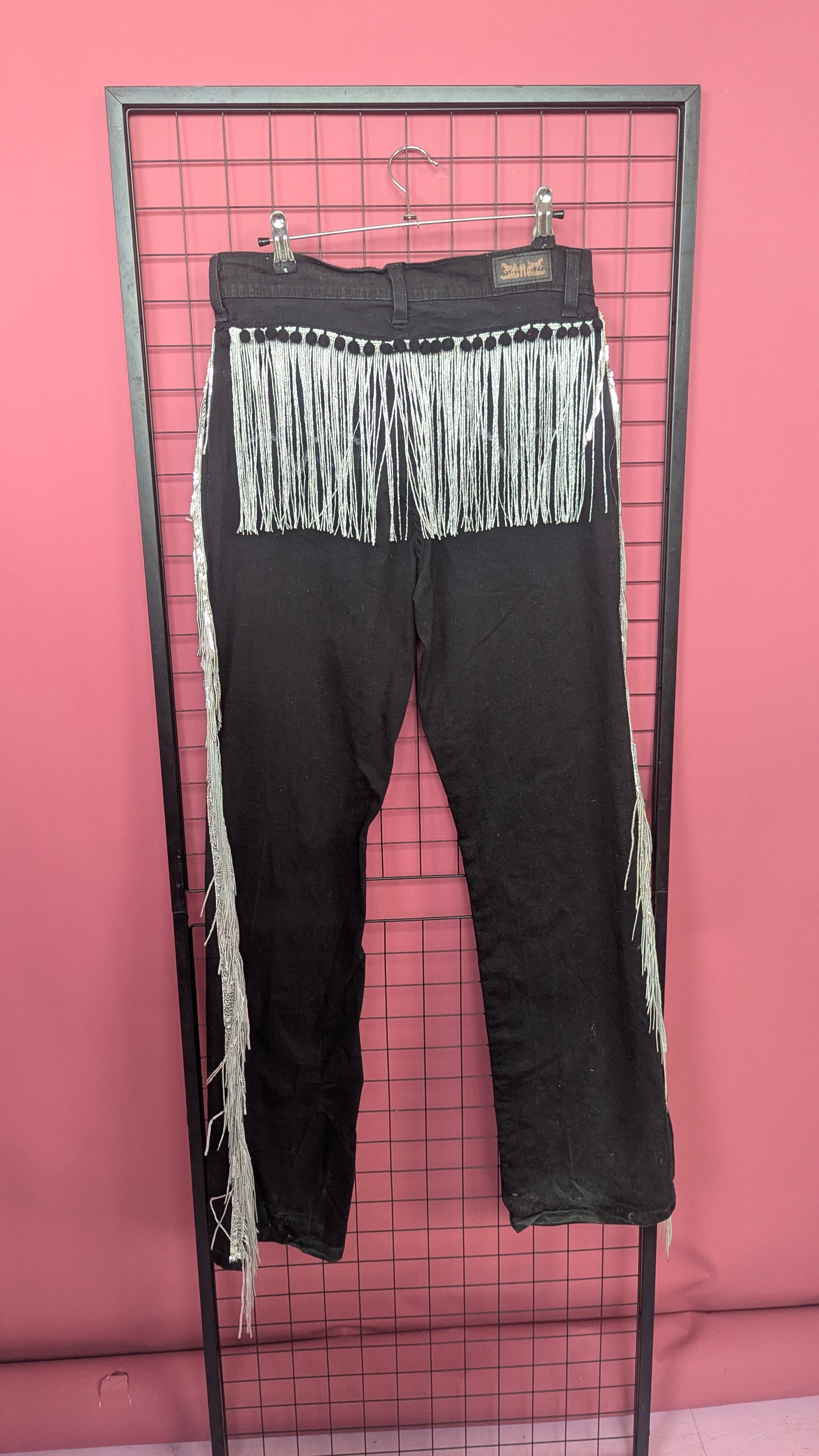 * Rework Levi Jeans - Black w/ Fringing