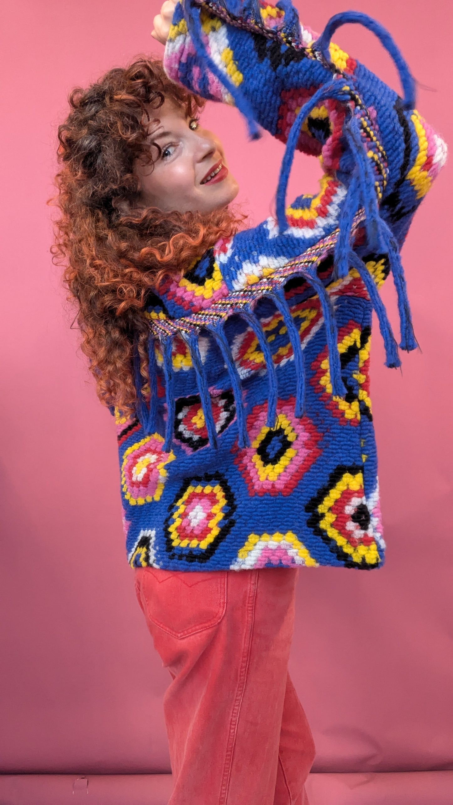 Trophy Jacket in Blue Crochet