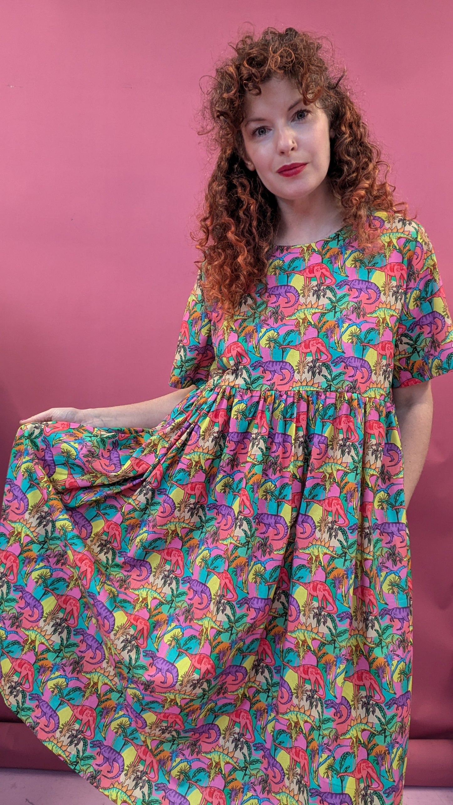 Smock Dress in Dazzling Dino's