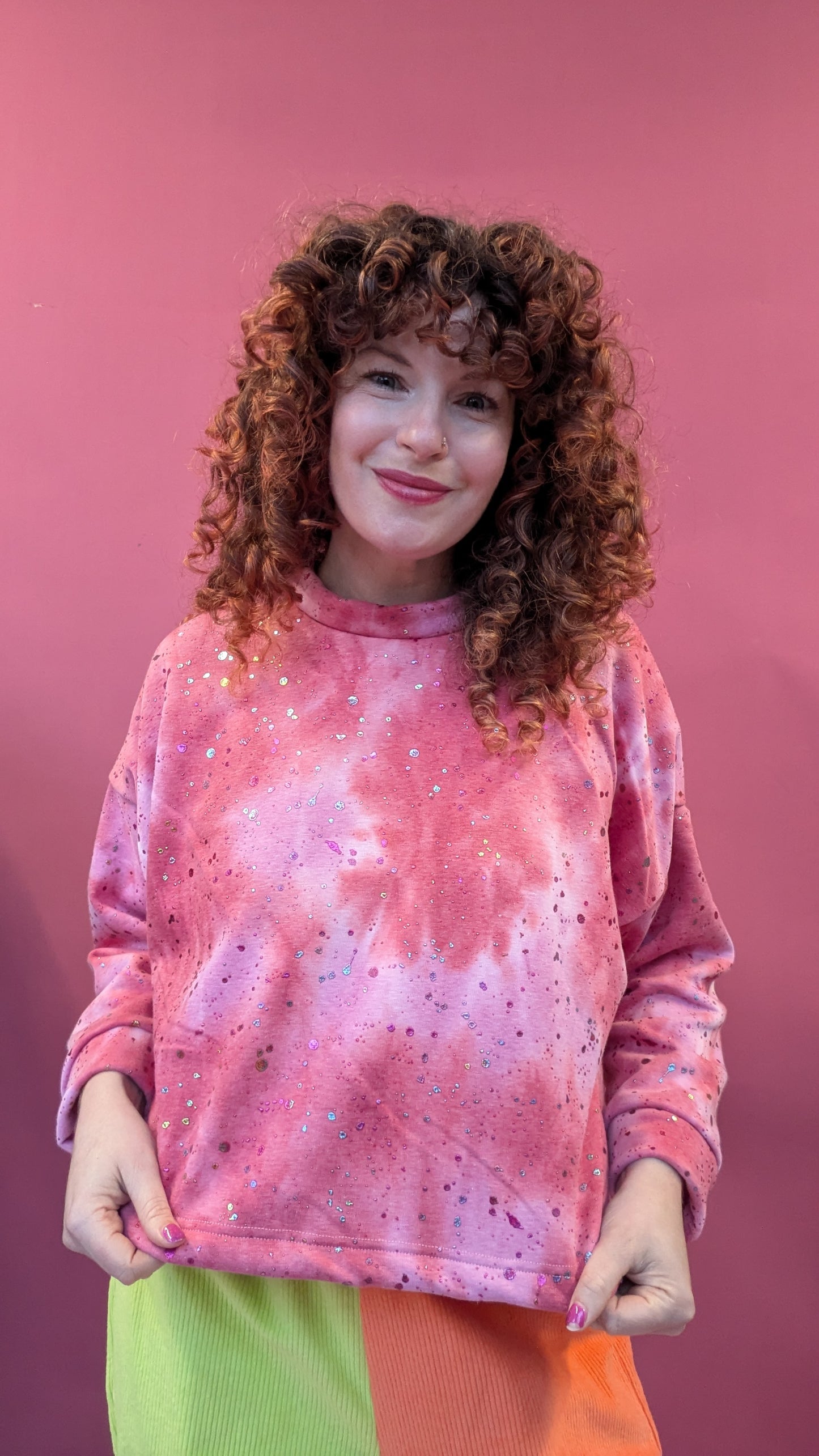 Batwing Pullover in Metallic Speckle