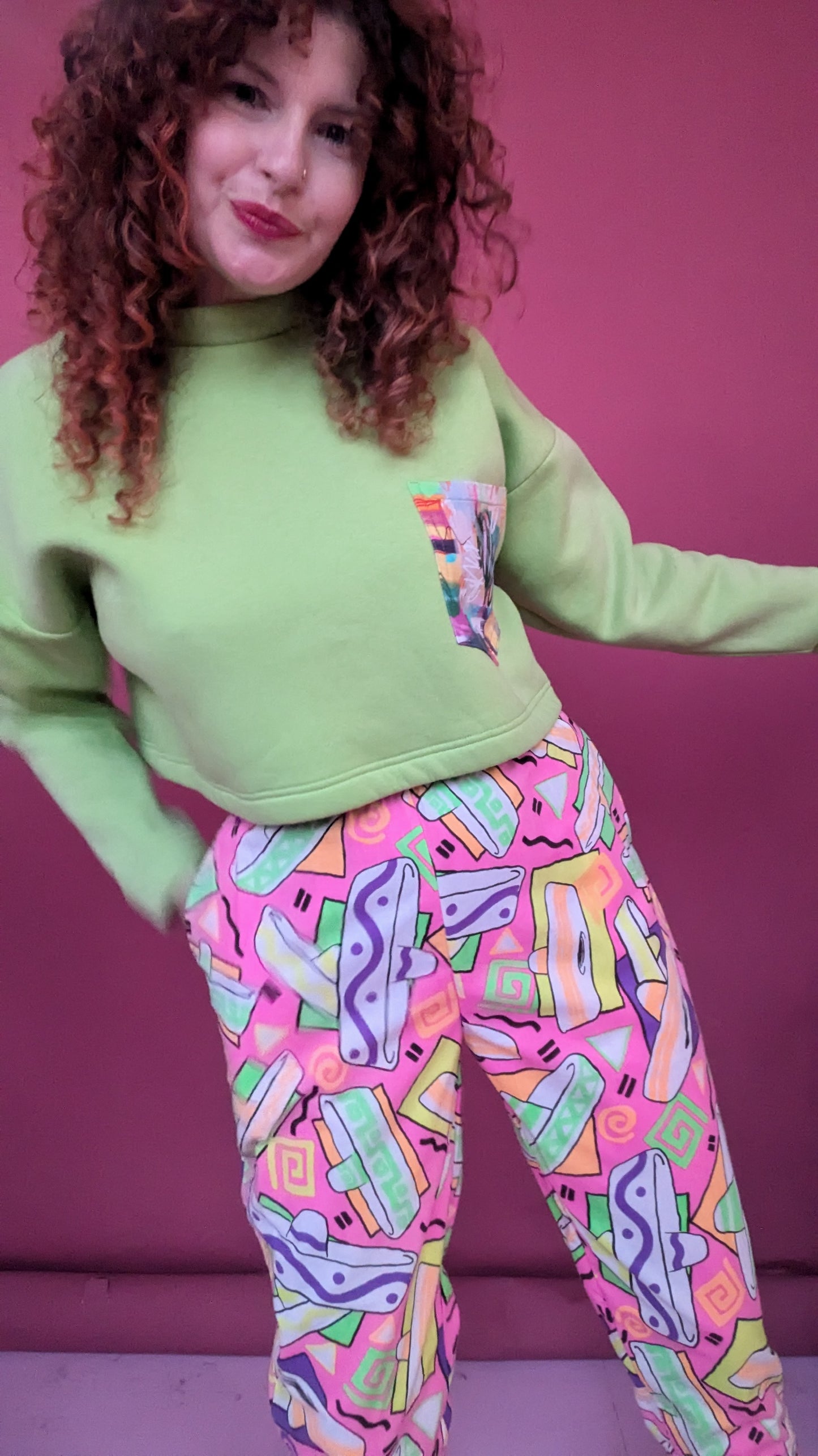 Ankle Grazer Trousers in Neon Sombreros