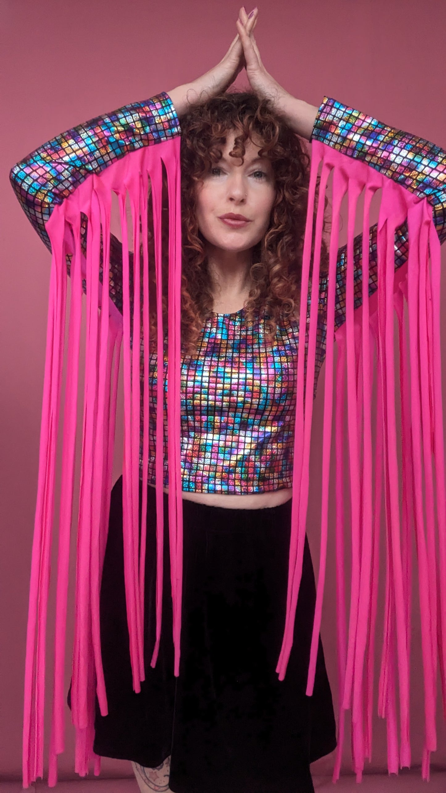 Mega Fringe Top in Rainbow