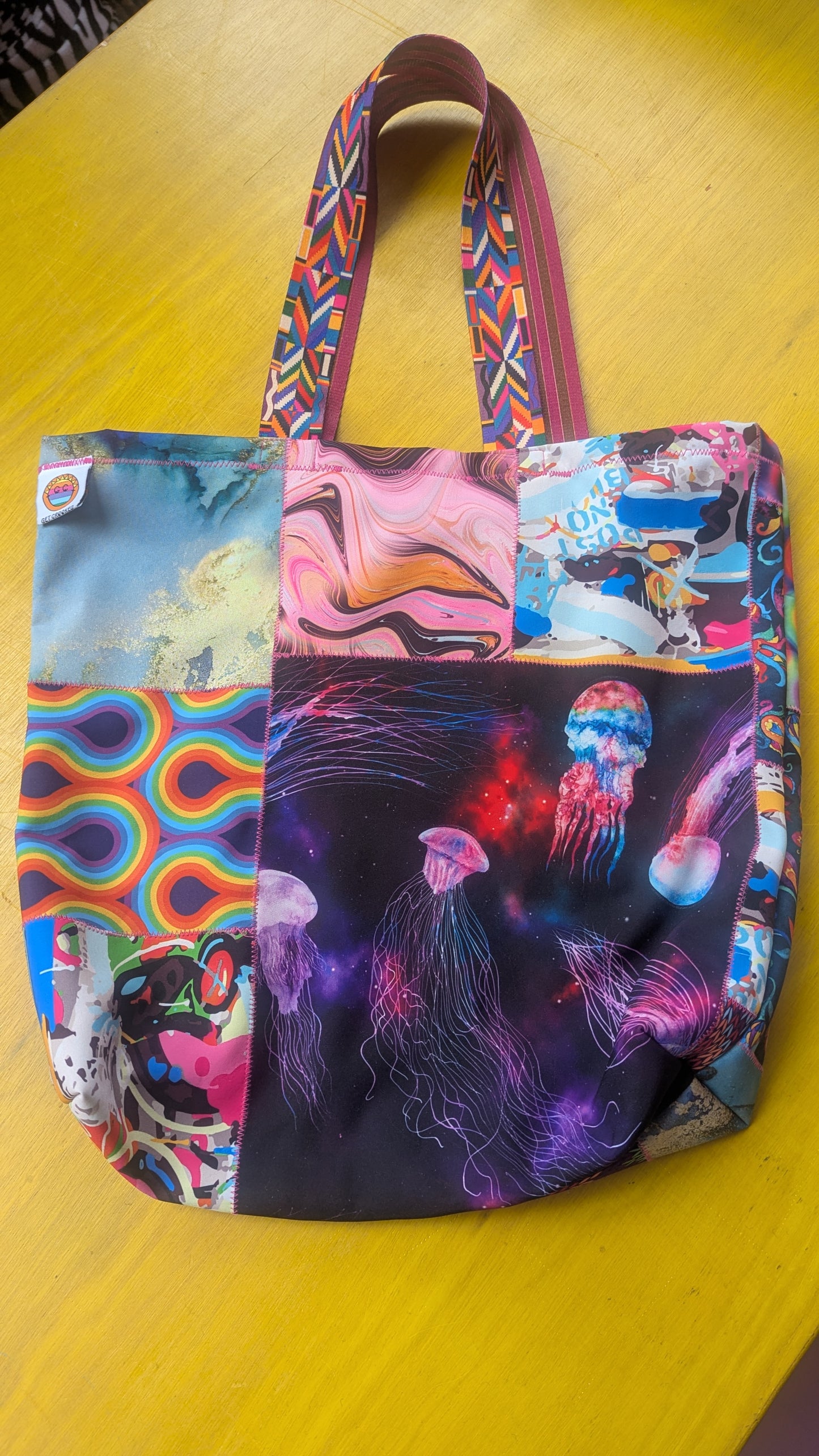 Zero Waste Patchwork Tote Bag