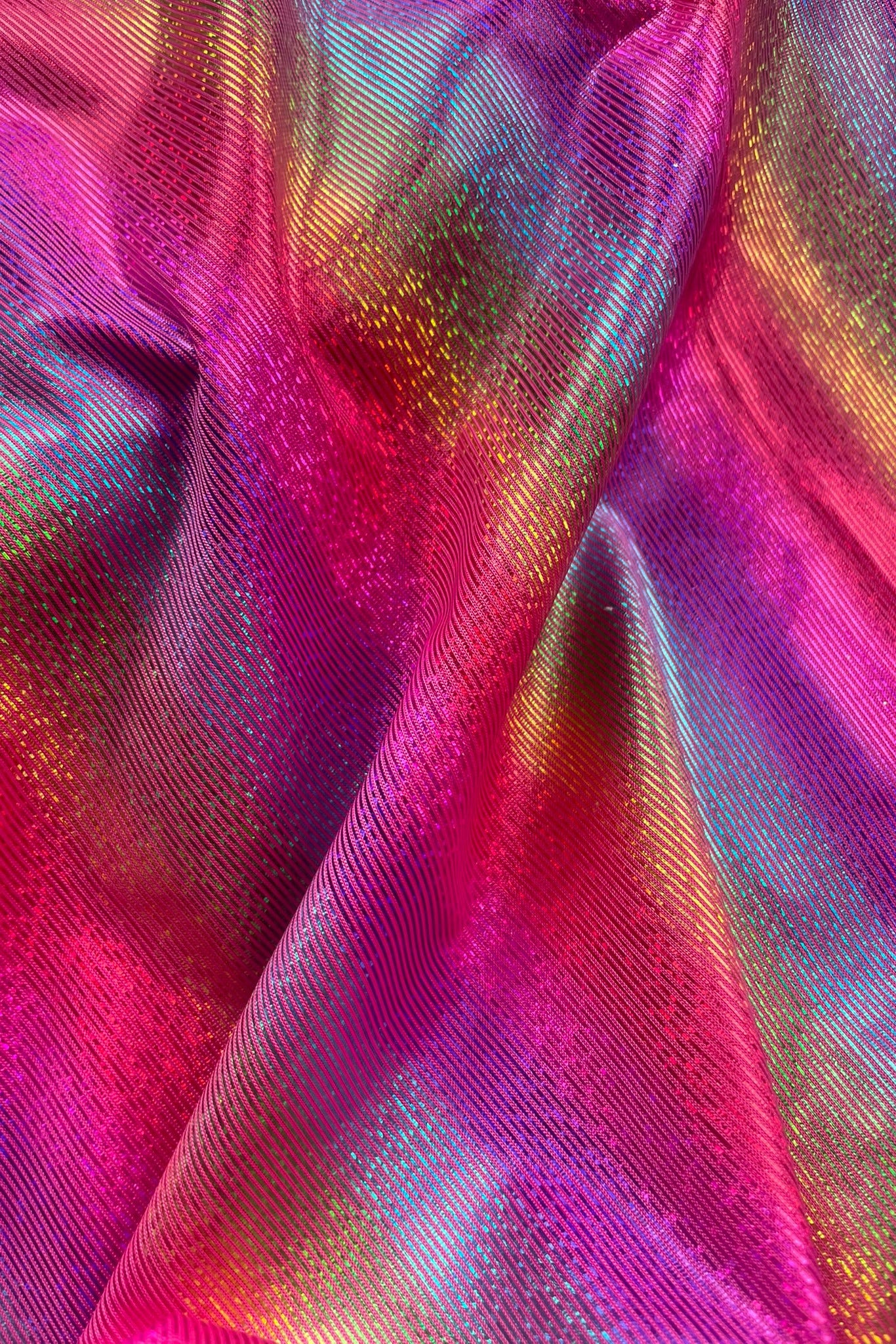 Pink Rainbow Shimmer Cropped Kaftan