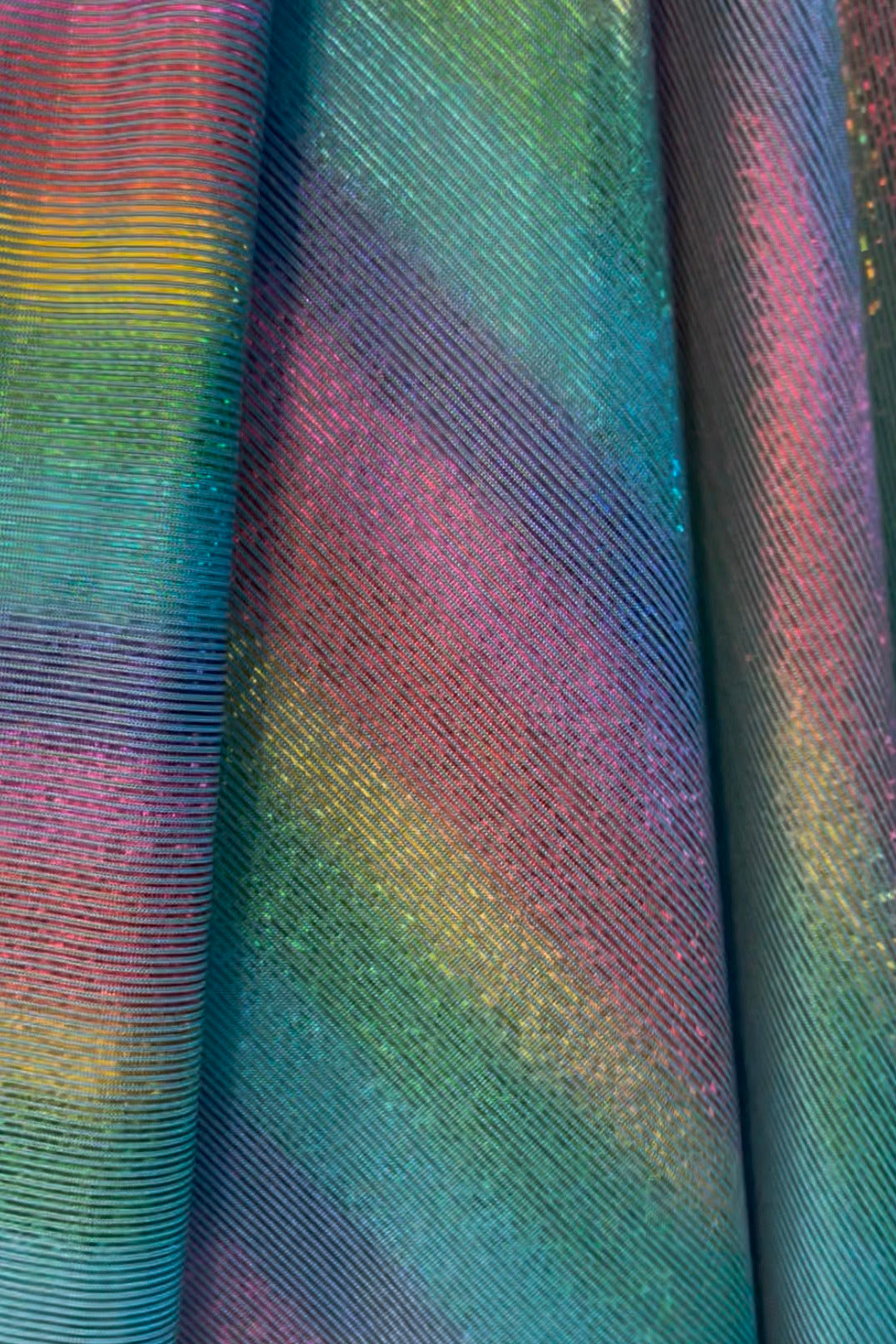 Blue Rainbow Shimmer Cropped Kaftan