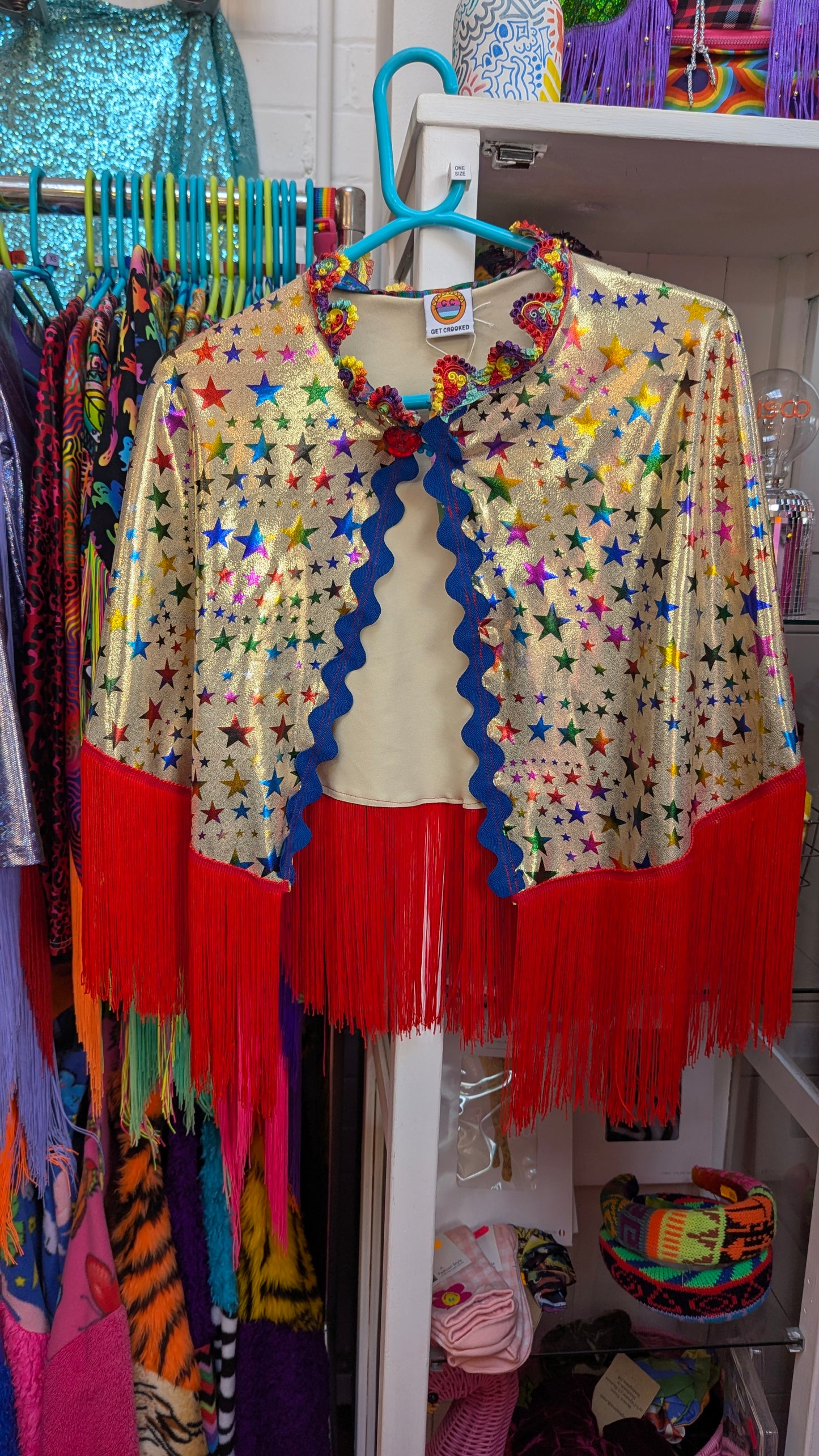 * Party Cape in Gold Rainbow Star + 1 Colour