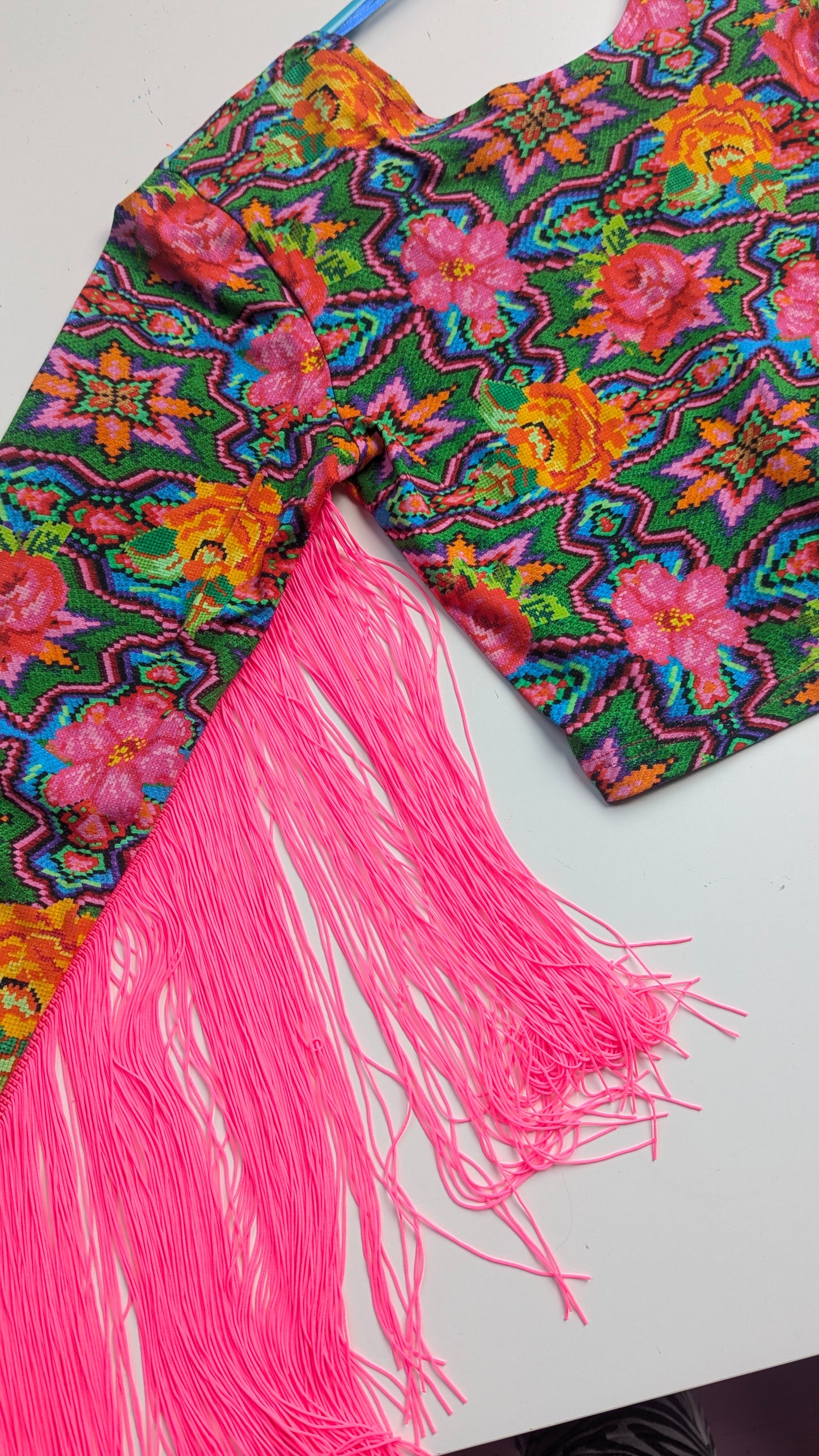 Fringe Crop Top in Orange Crochet + 1 Colour