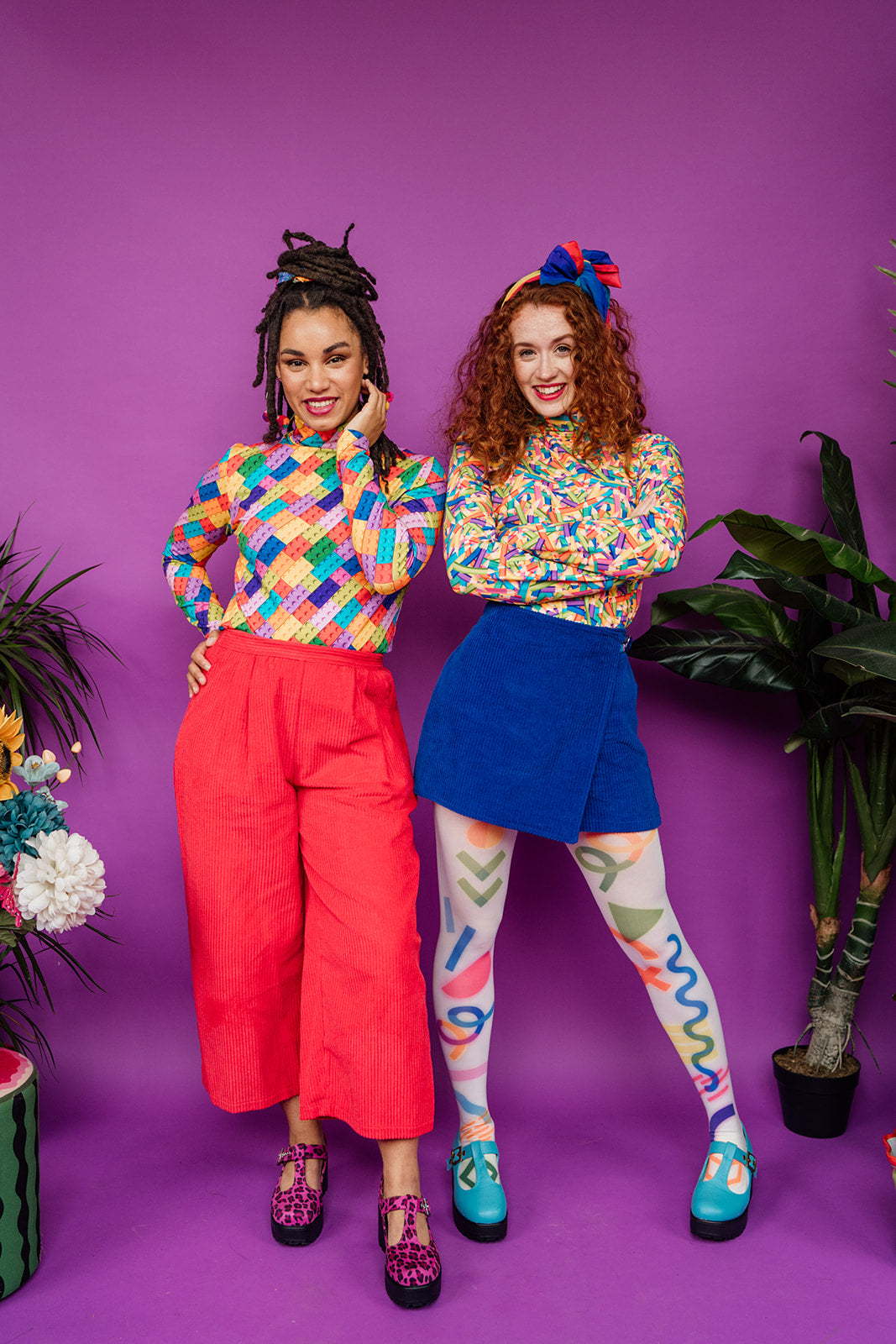 * Long Sleeved Turtleneck in Rainbow Lego