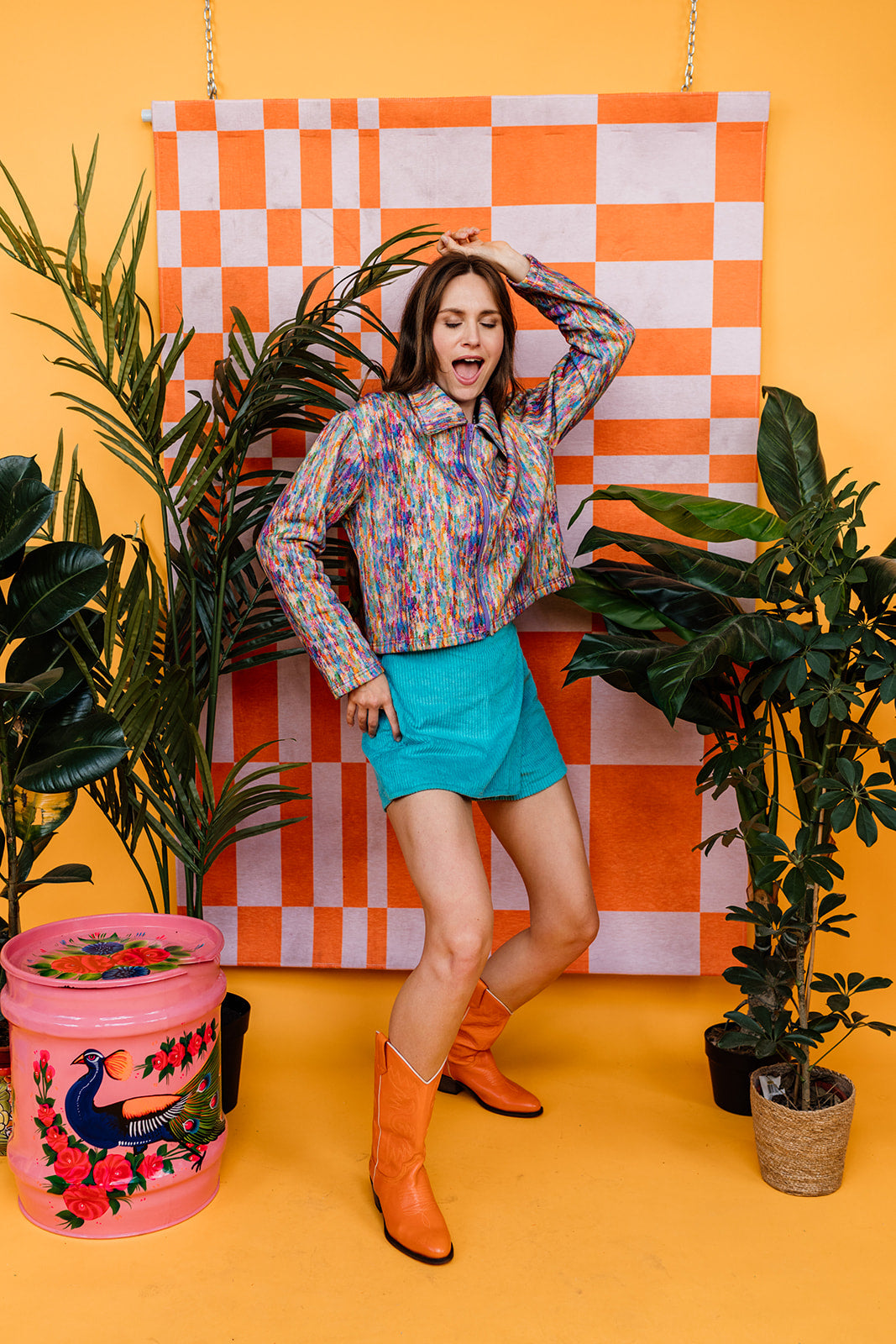 Corduroy Skort in Aqua