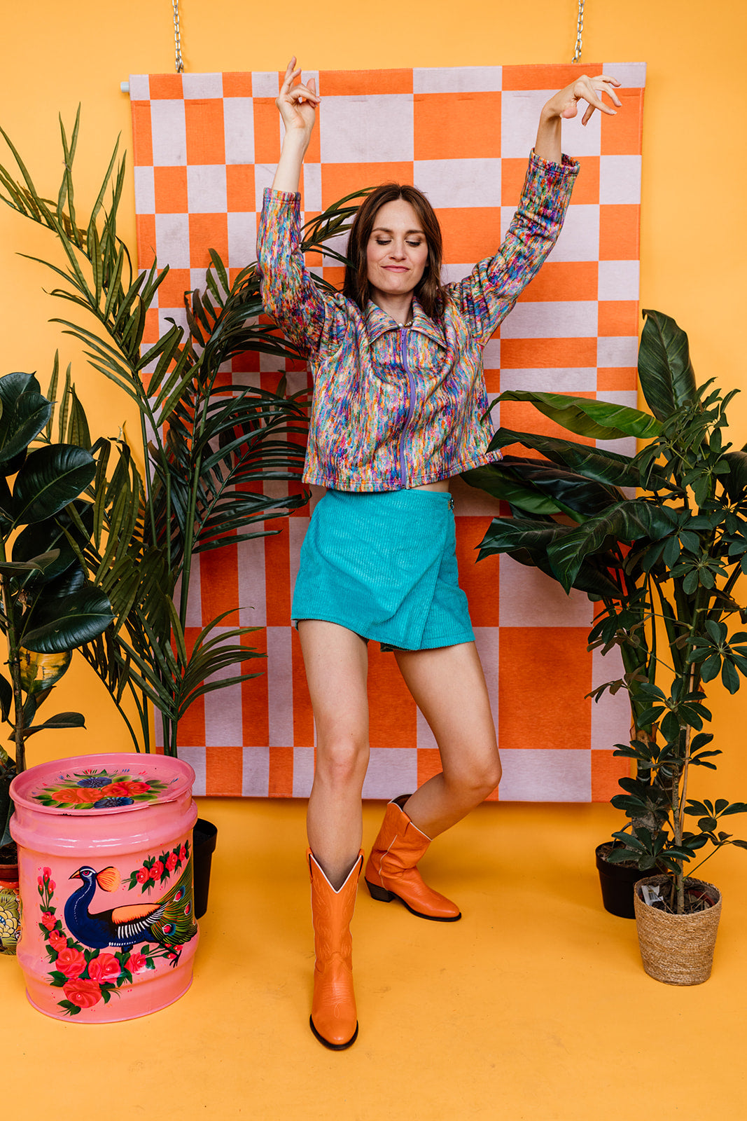 Corduroy Skort in Aqua