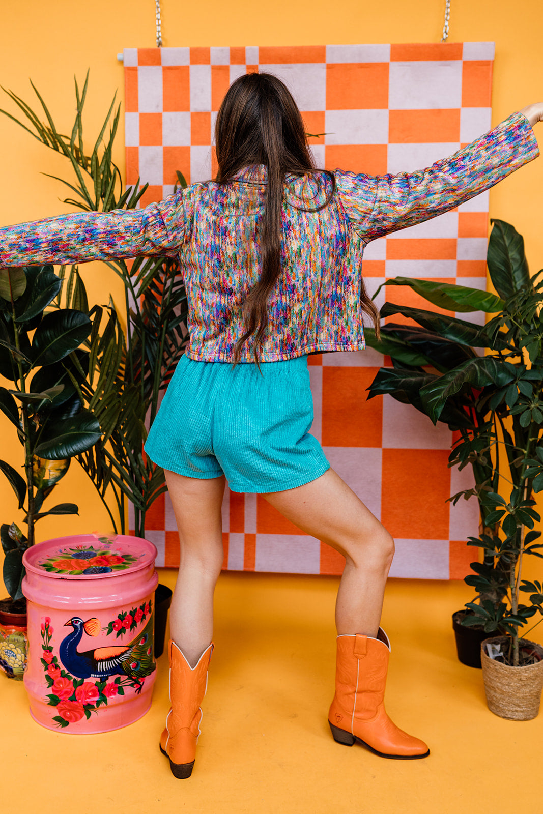 Corduroy Skort in Aqua