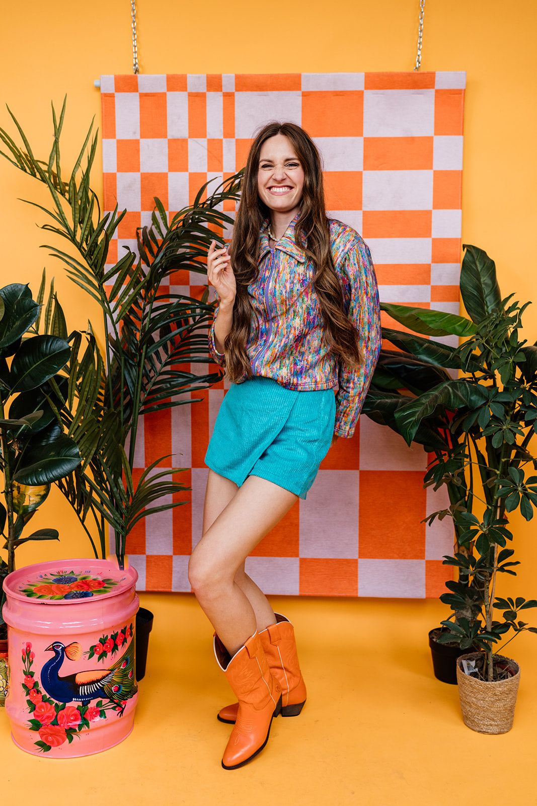 Corduroy Skort in Aqua