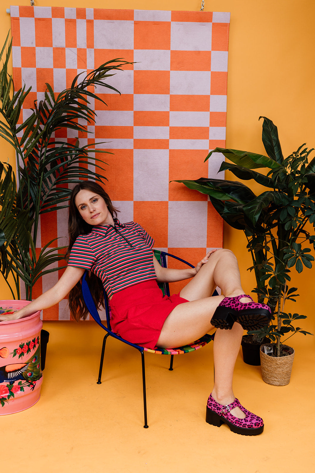 Collared Babydoll Tee in Red Stripe