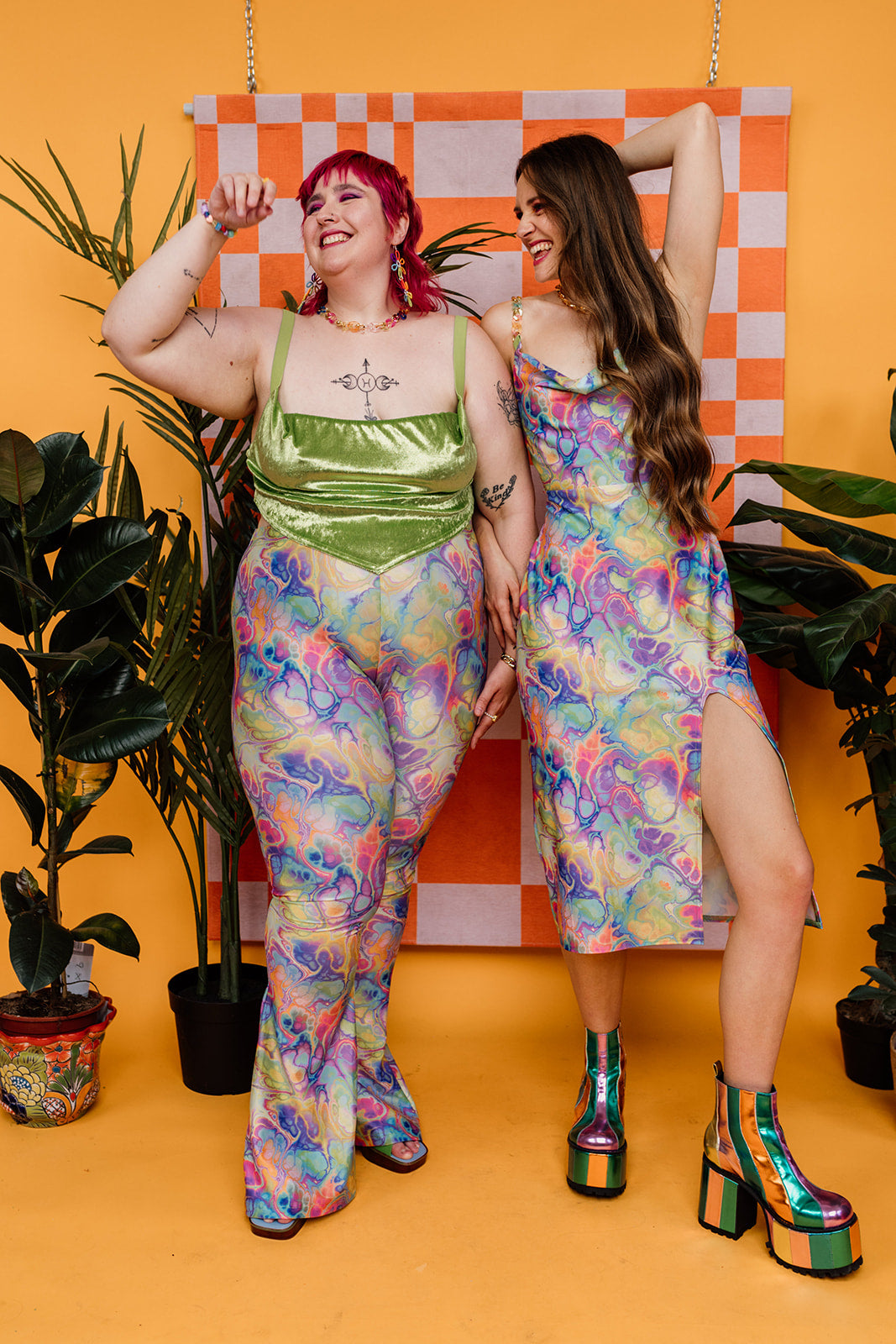 Velvet Cowl Top in Apple Green