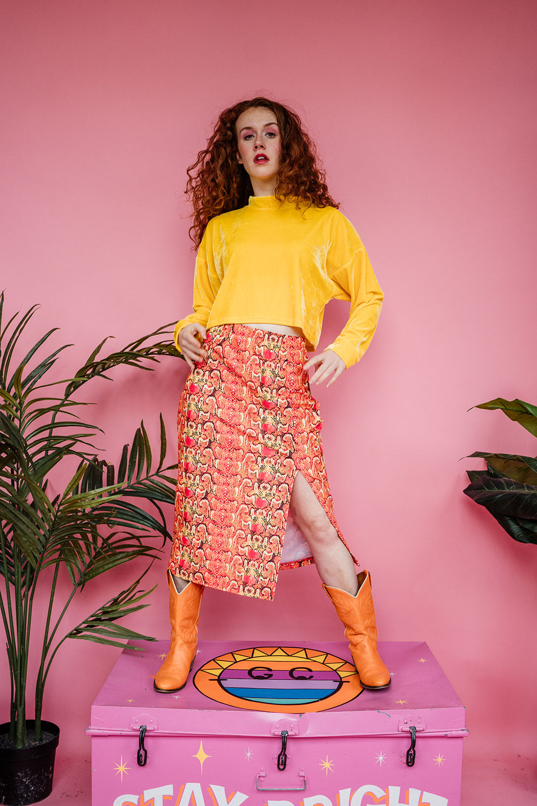 Velvet Batwing Top in Yellow