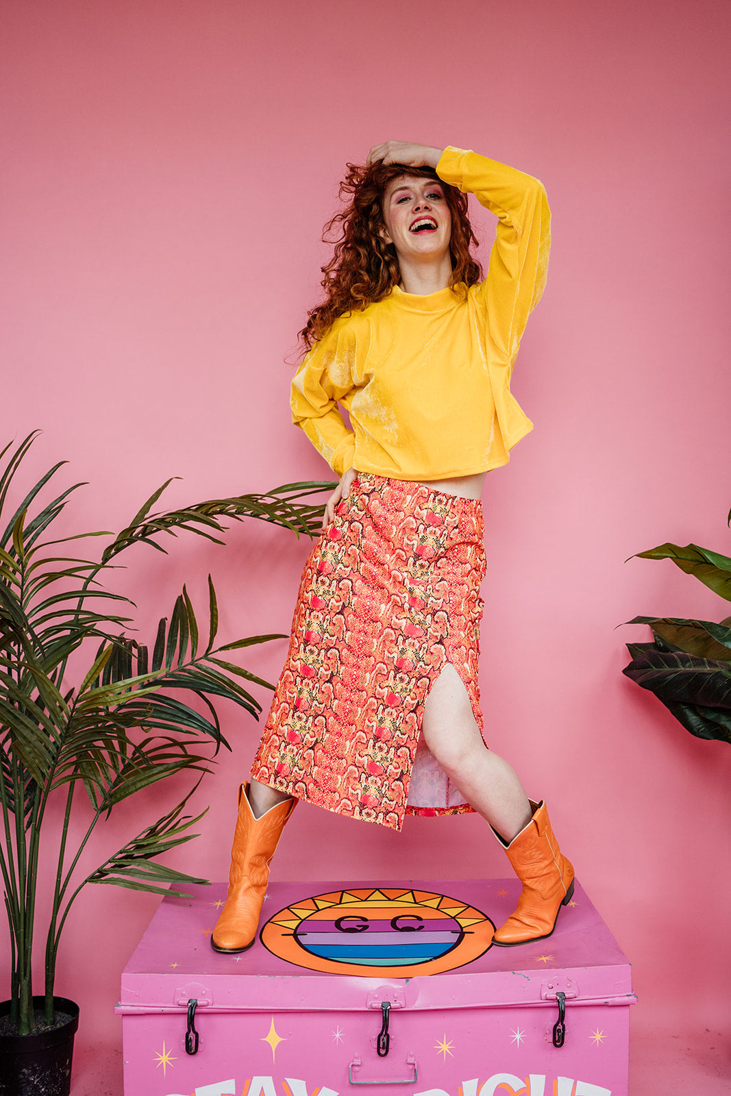 Velvet Batwing Top in Yellow