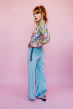 Load image into Gallery viewer, Velvet Straight Leg Trousers in Baby Blue