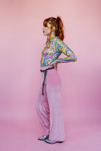 Load image into Gallery viewer, Velvet Straight Leg Trousers in Baby Pink