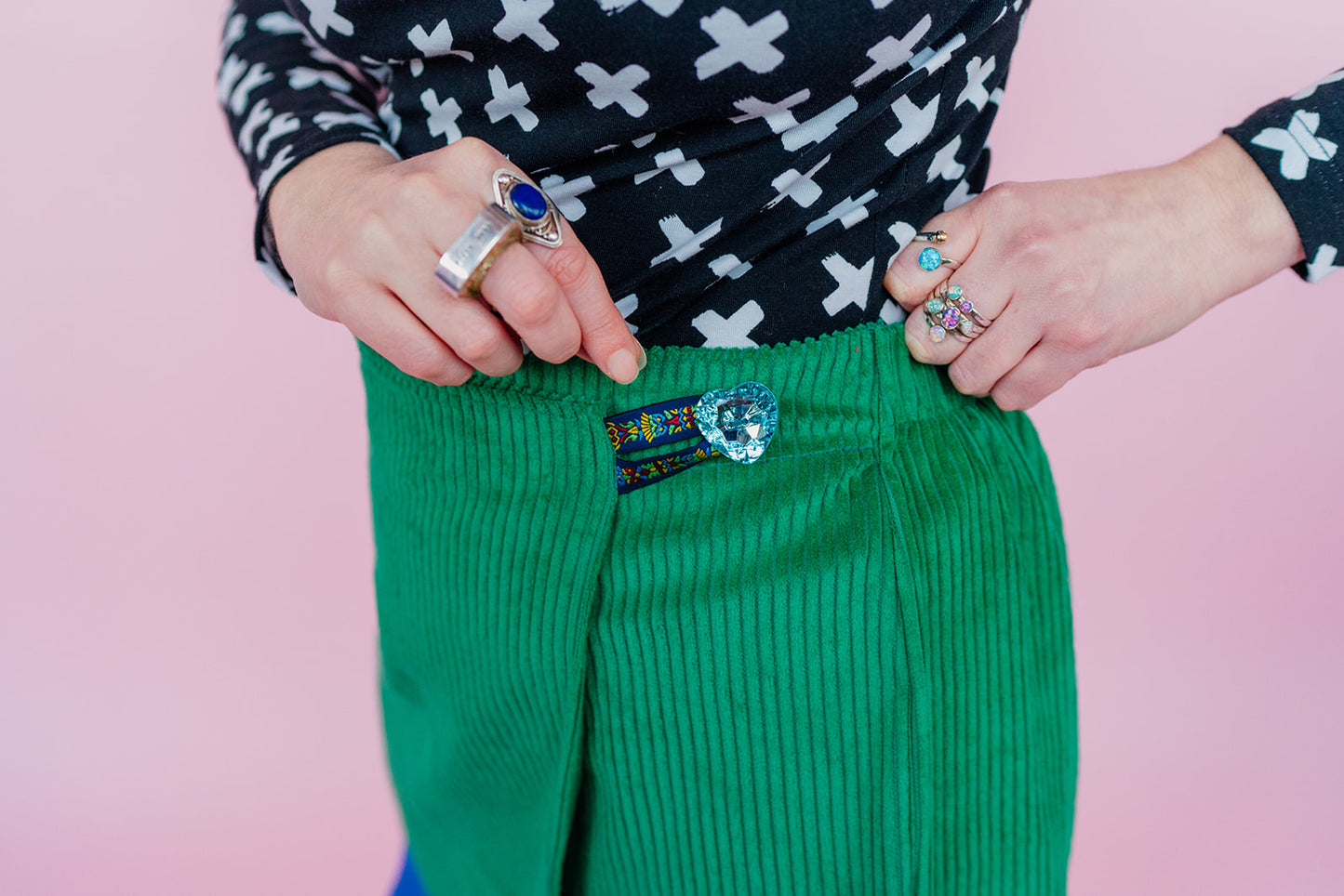 Corduroy Skort in Emerald Green