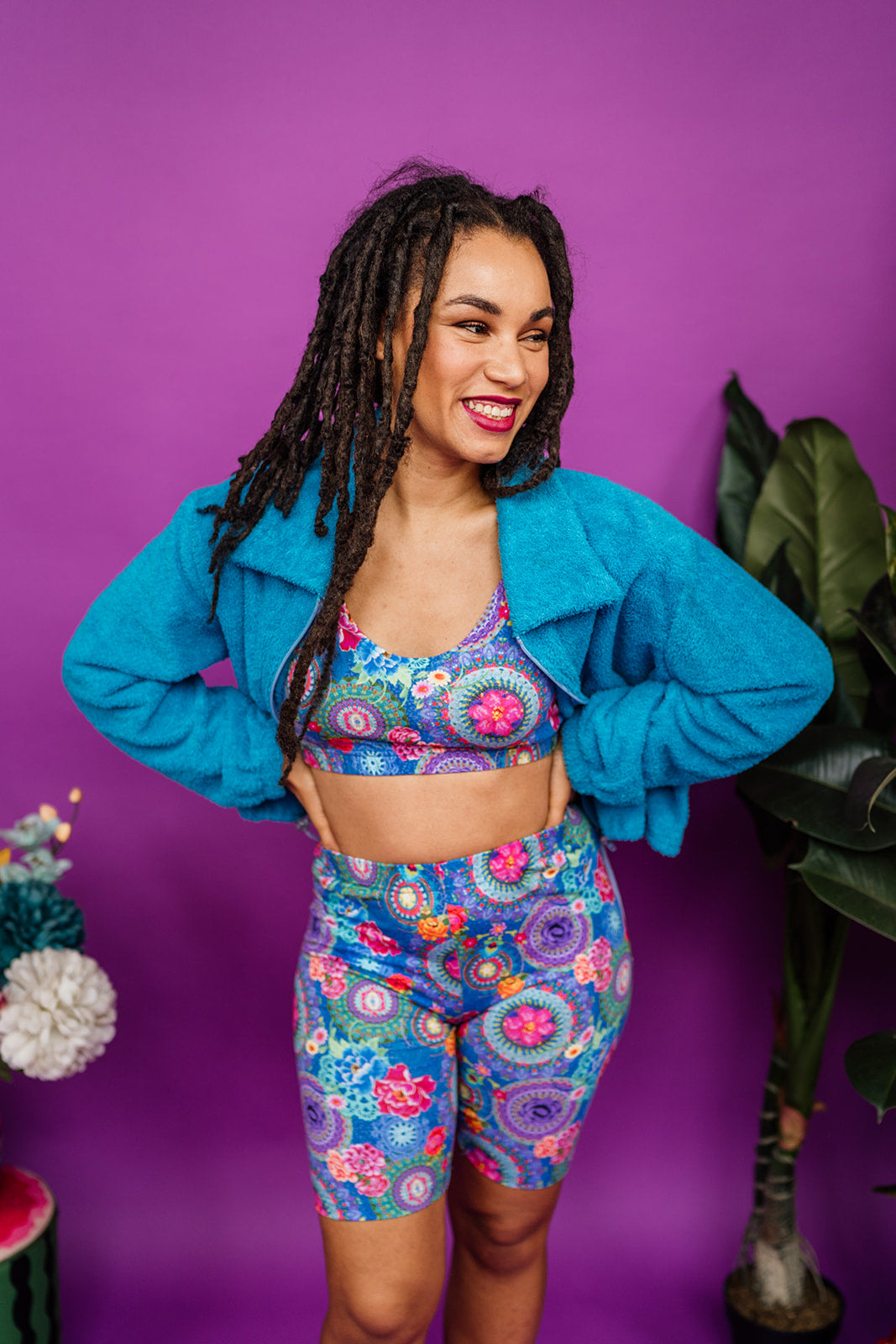 Organic Cotton Bralette in Blue Crochet