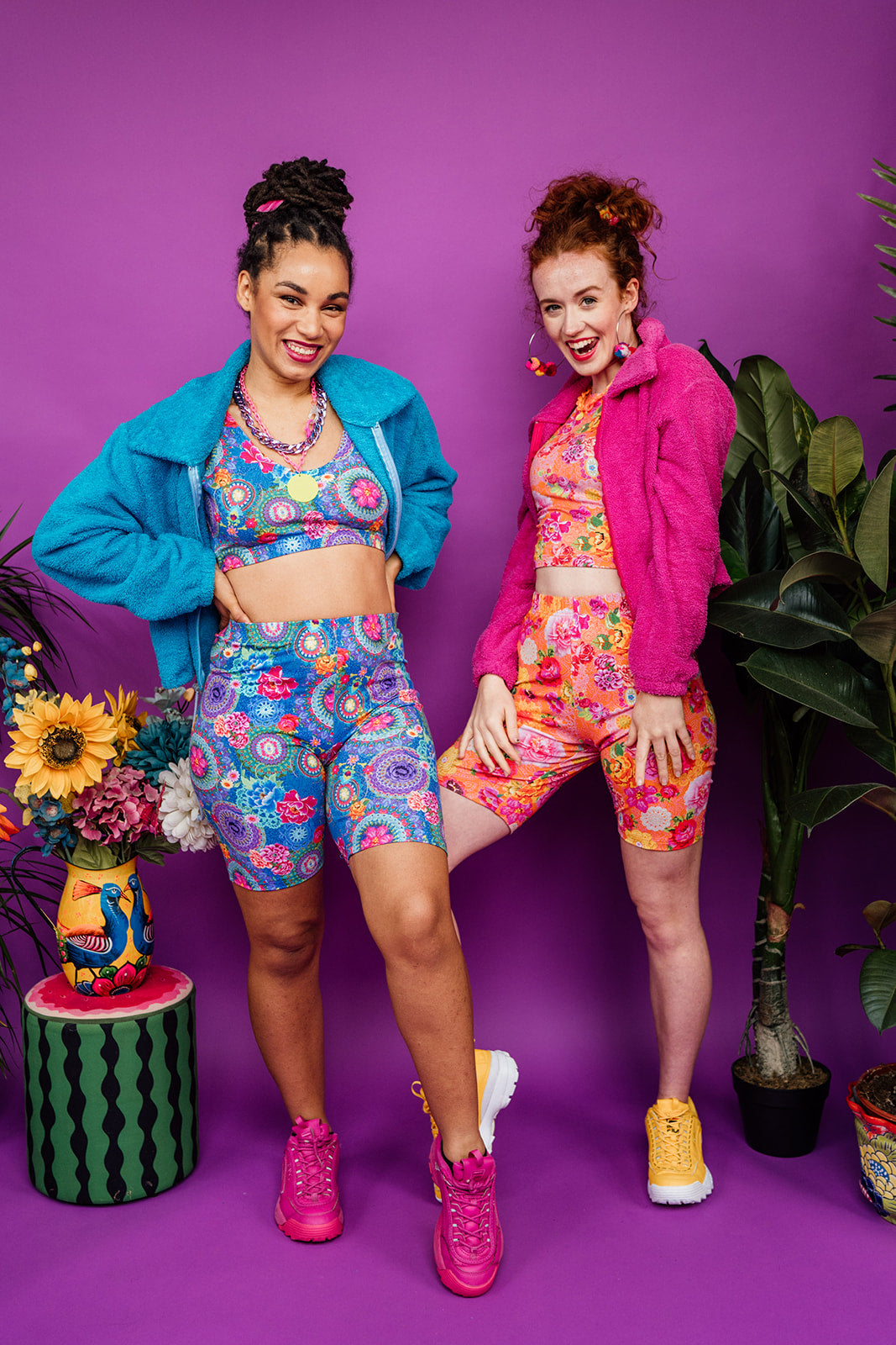 Organic Cotton Bike Shorts in Orange Crochet