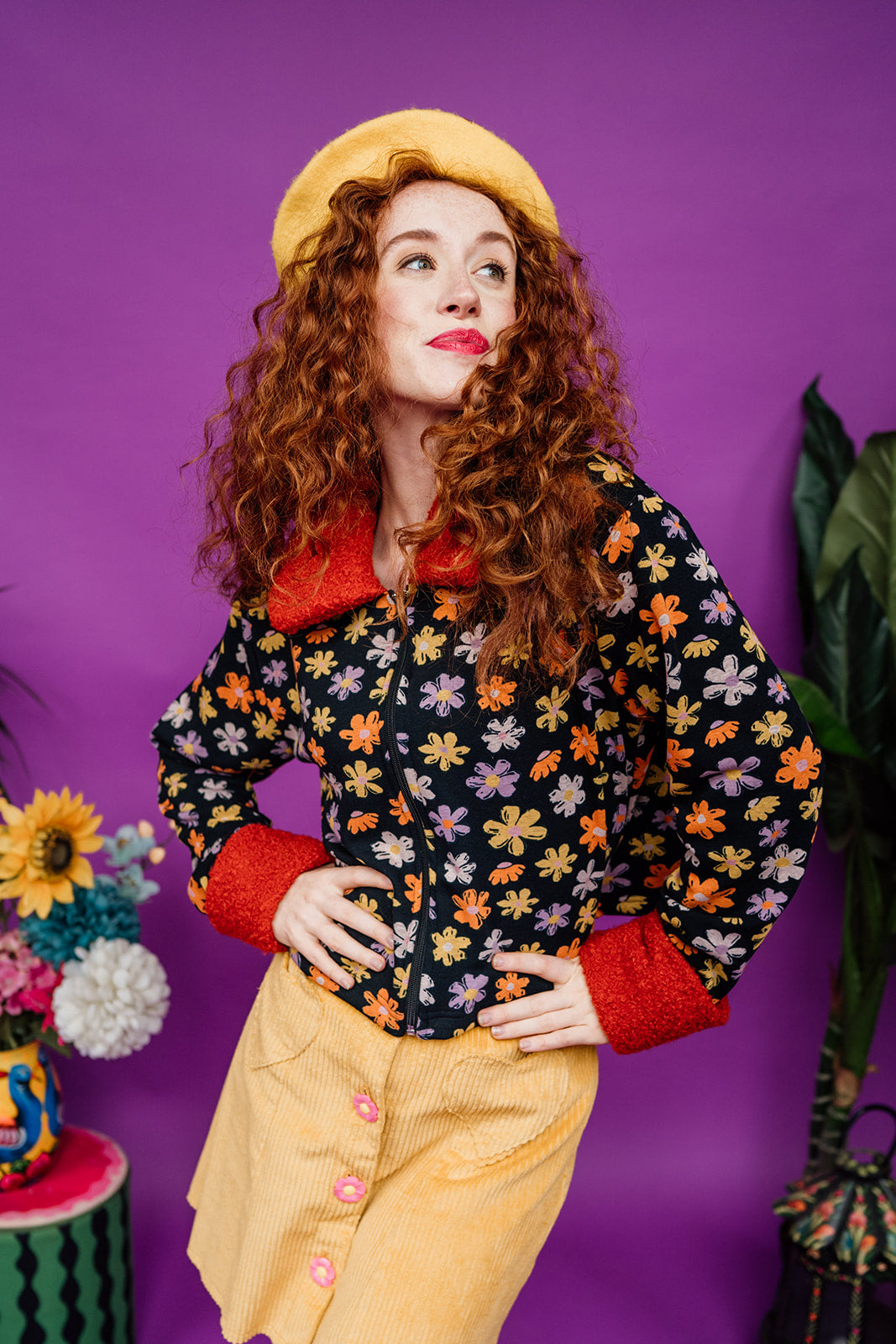 Zero Waste Beret in Yellow