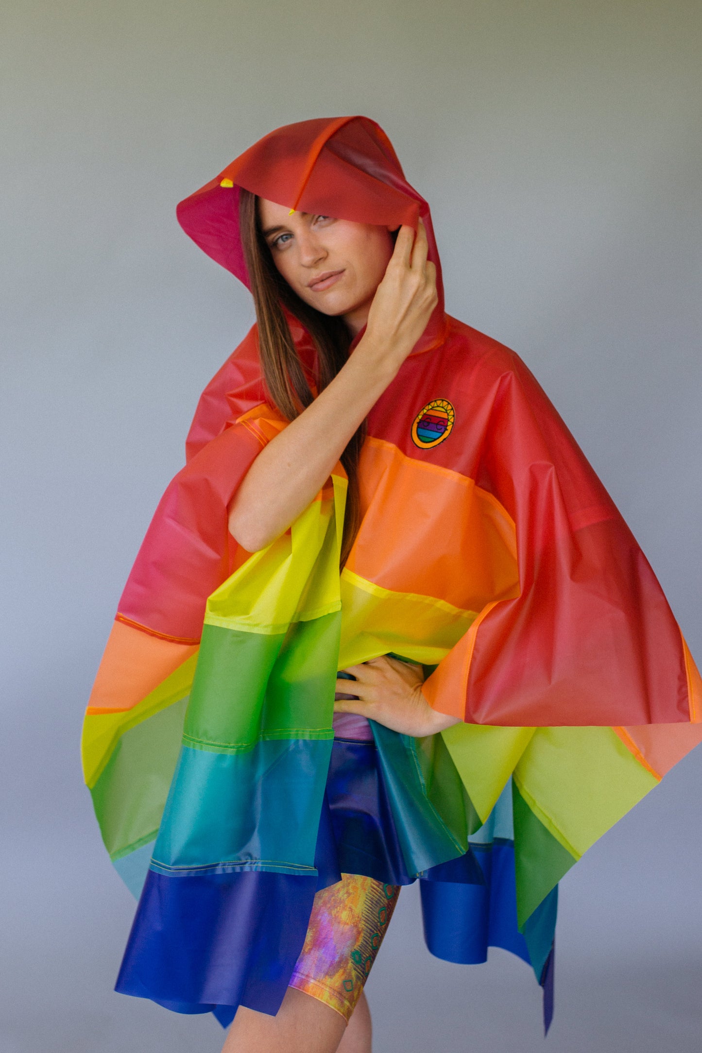 Rainbow Rain Poncho