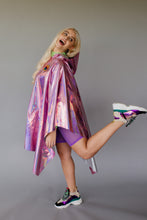 Load image into Gallery viewer, Holographic Rain Poncho in Pink