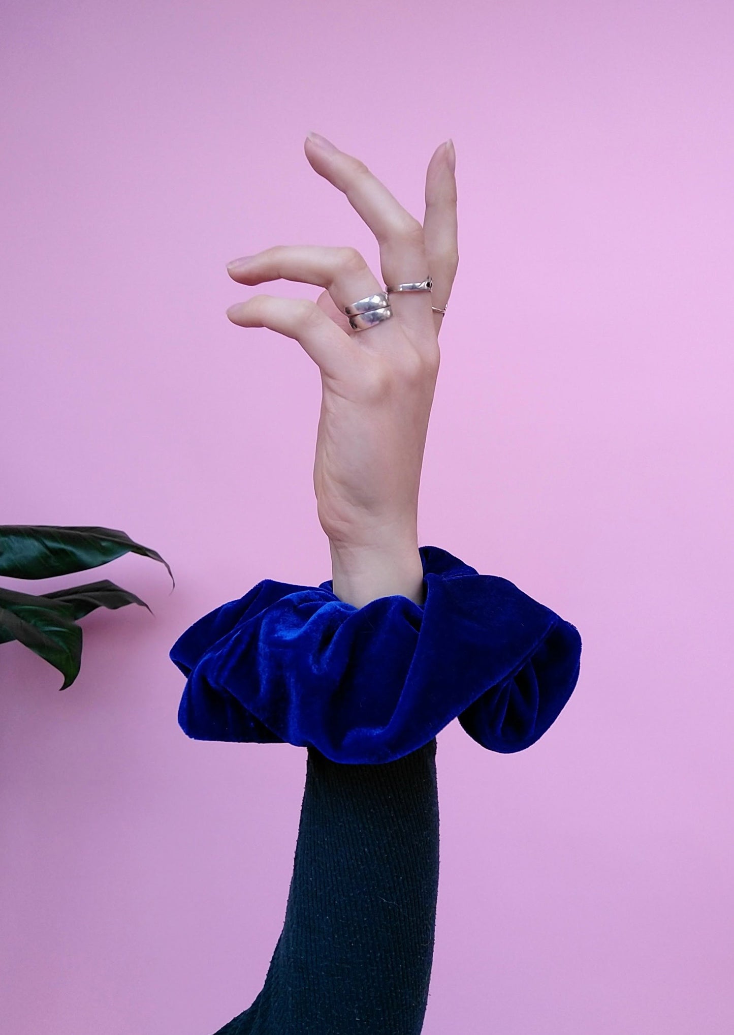 Royal Blue Velvet Hair Scrunchie